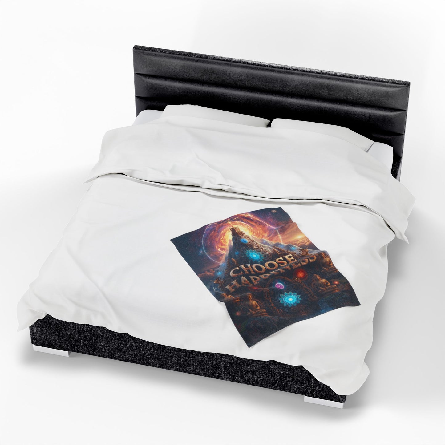 Choose Happiness Velveteen Plush Blanket