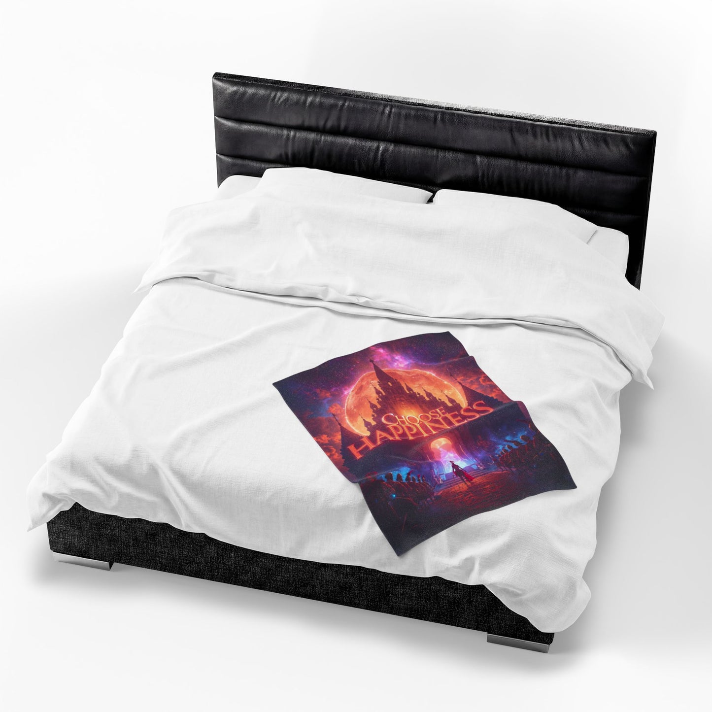 Choose Happiness Velveteen Plush Blanket Throw