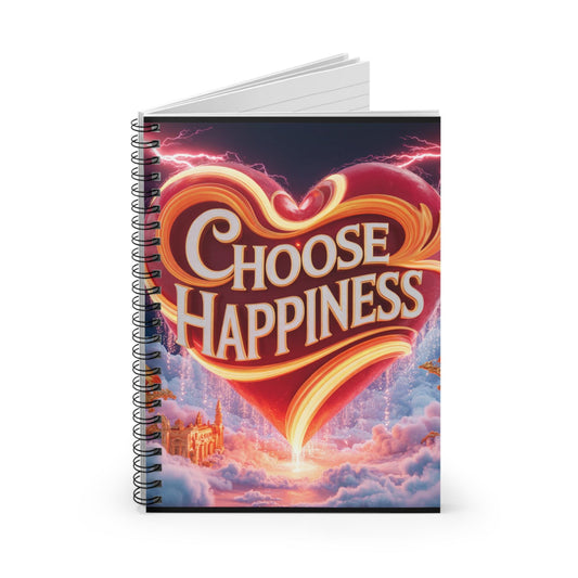 Choose Happiness Spiral Notebook | Heart Illustration, Ruled Journal
