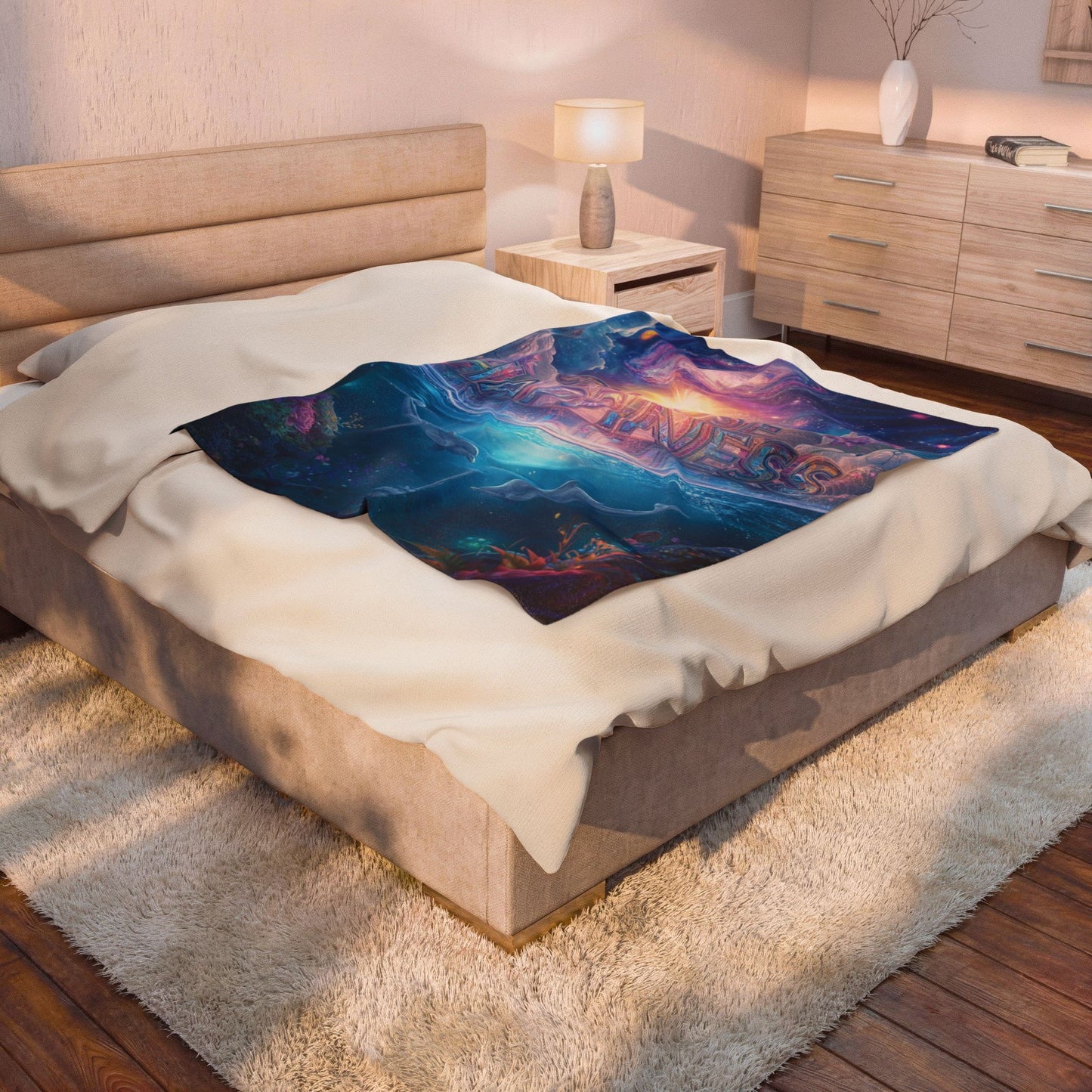 Choose Happiness Velveteen Plush Blanket Throw