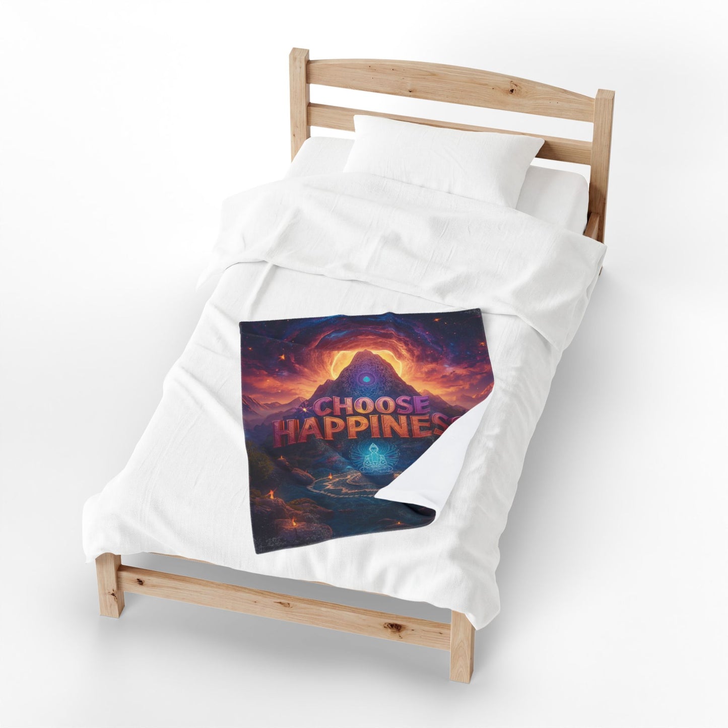 Choose Happiness Velveteen Plush Blanket Throw