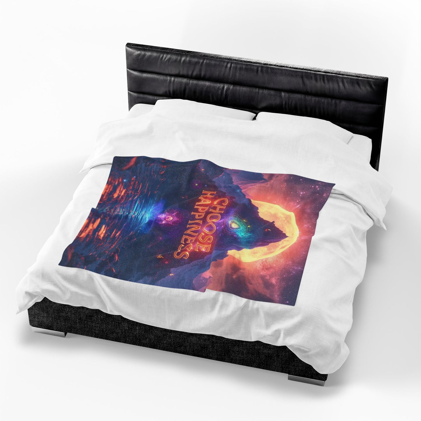 Choose Happiness Velveteen Plush Blanket Throw