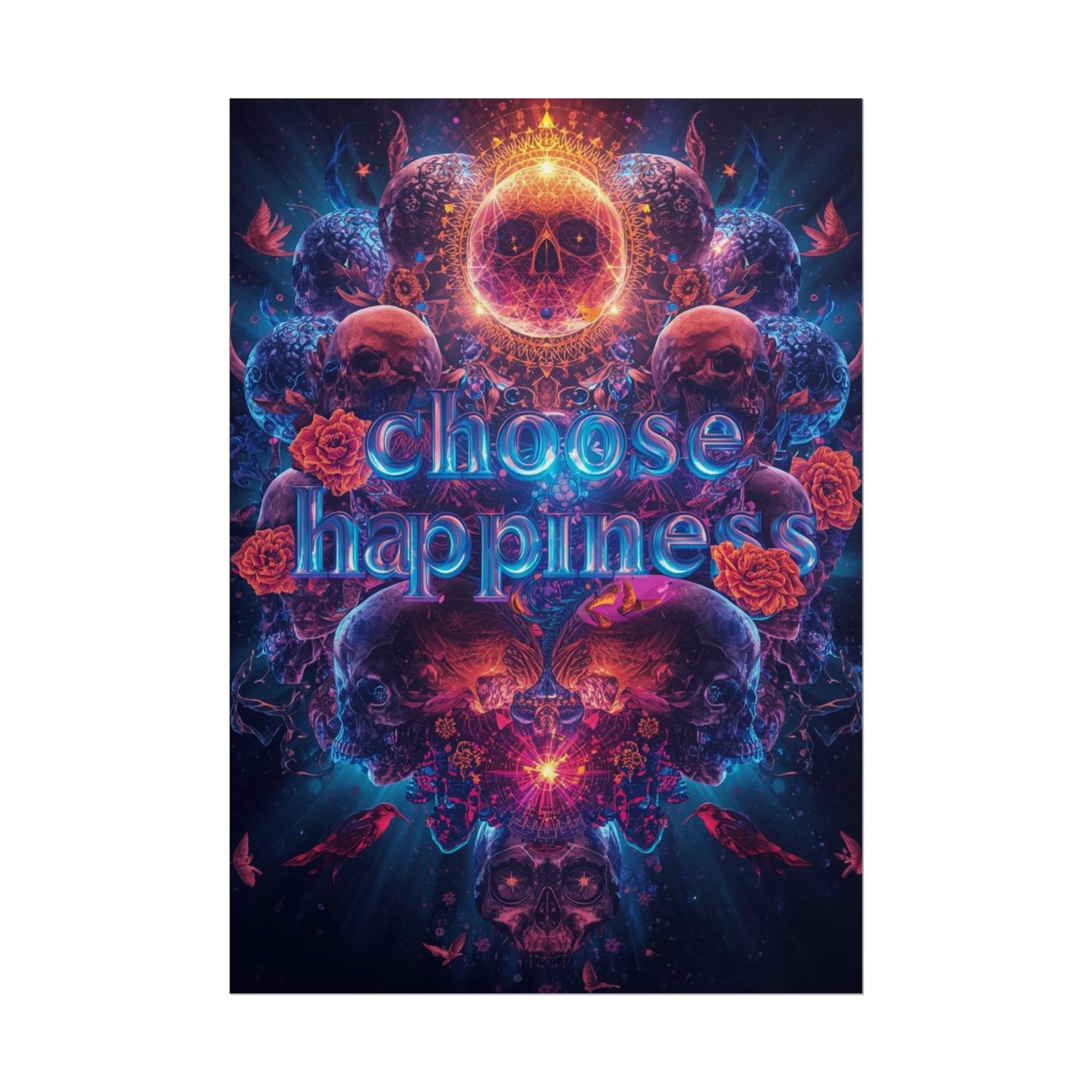 The LifeBox Motivational Poster, Choose Happiness Wall Art, Self Discipline & Mindset Decor, Personal Growth Inspirational Quote Print