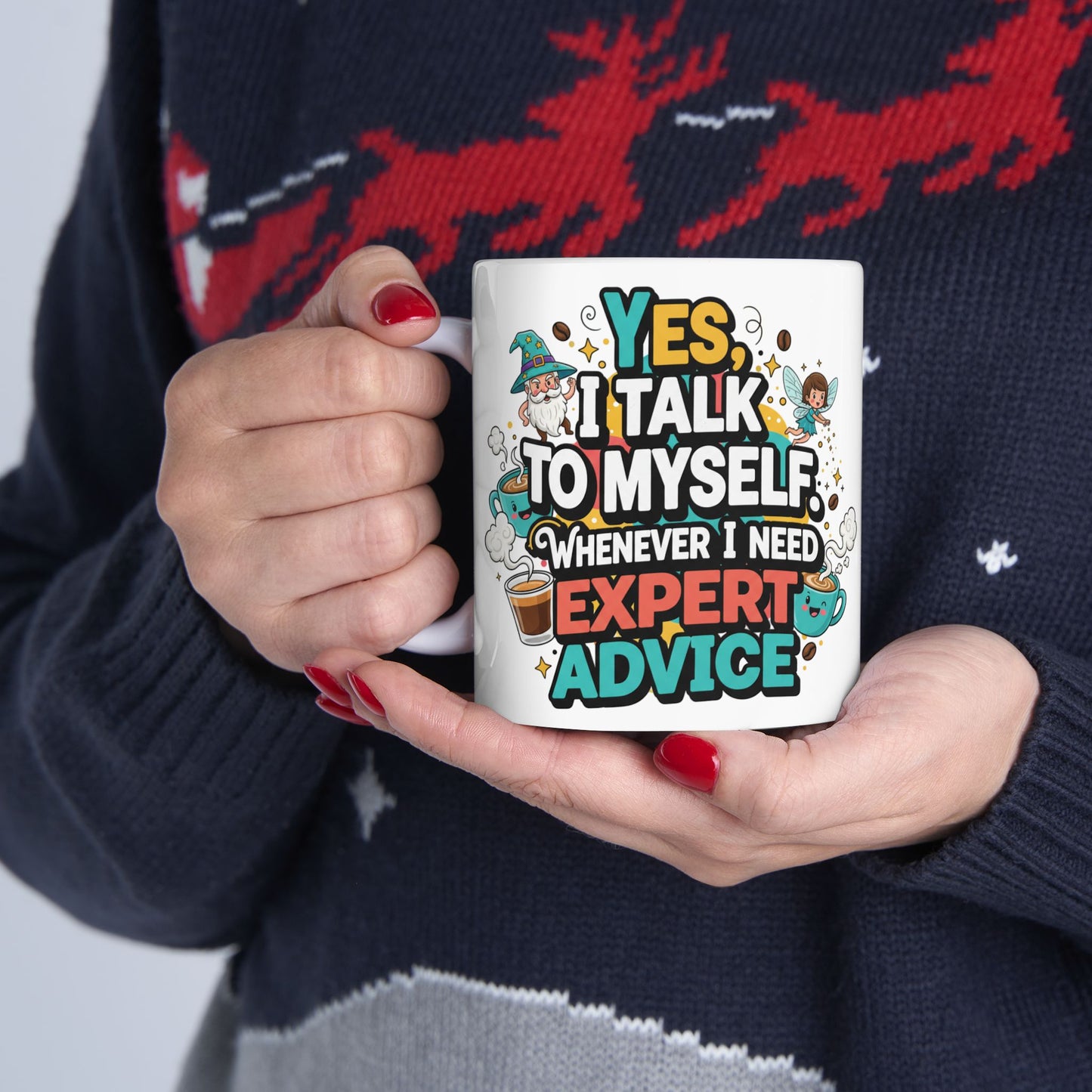 Talk To Me After Coffee Ceramic Mug — Adventure Quote Coffee Mug (11oz, 15oz)