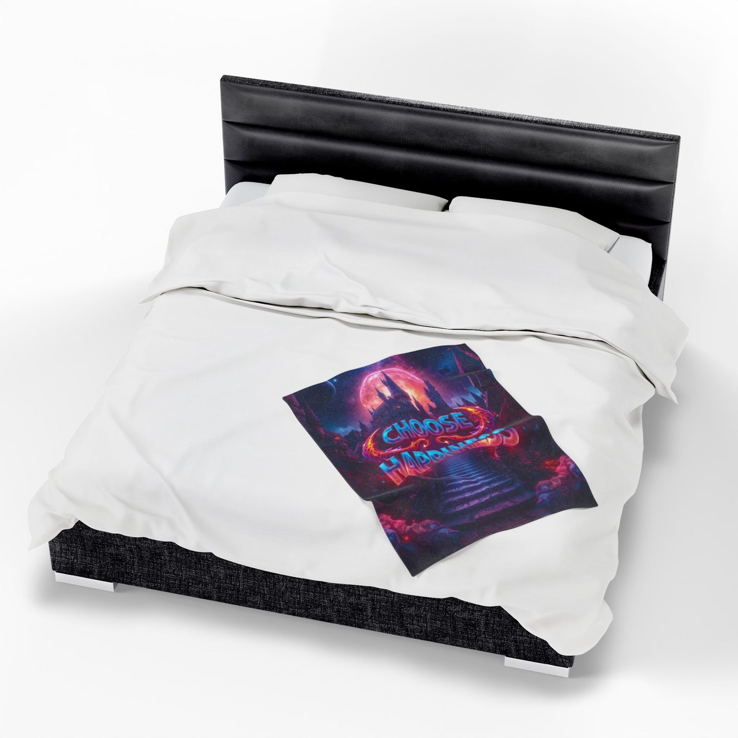 Choose Happiness Velveteen Plush Blanket