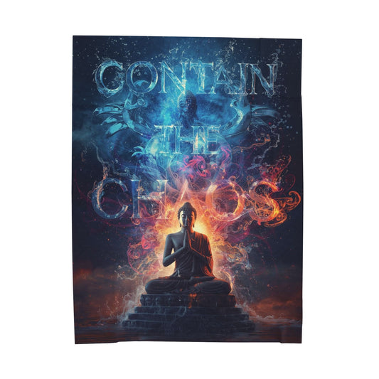 Plush Blanket Contain the Chaos Velveteen Throw