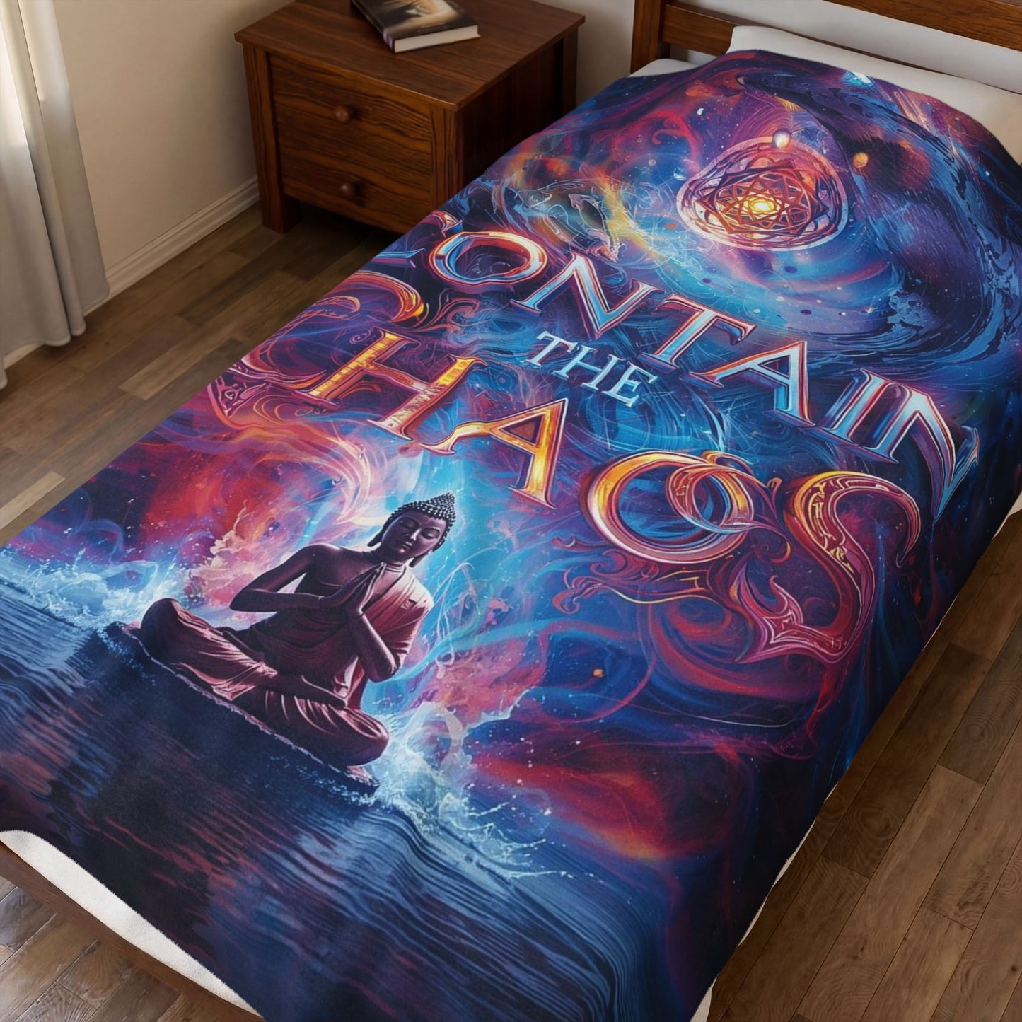 Contain the Chaos Velveteen Plush Blanket — Cozy Throw for Relaxation & Gifts