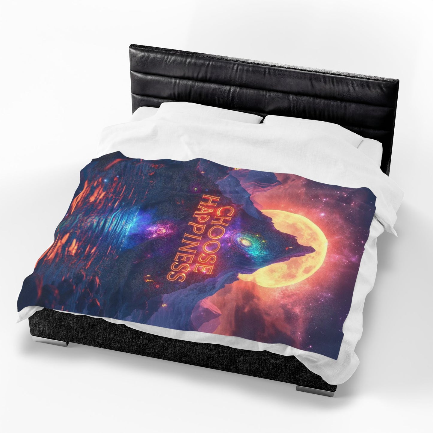 Choose Happiness Velveteen Plush Blanket Throw
