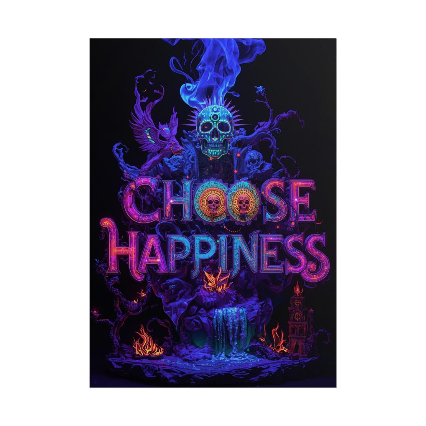 The LifeBox Motivational Poster, Choose Happiness Wall Art, Self Discipline & Mindset Decor, Personal Growth Inspirational Quote Print
