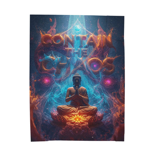 Velveteen Plush Blanket Contain the Chaos Throw