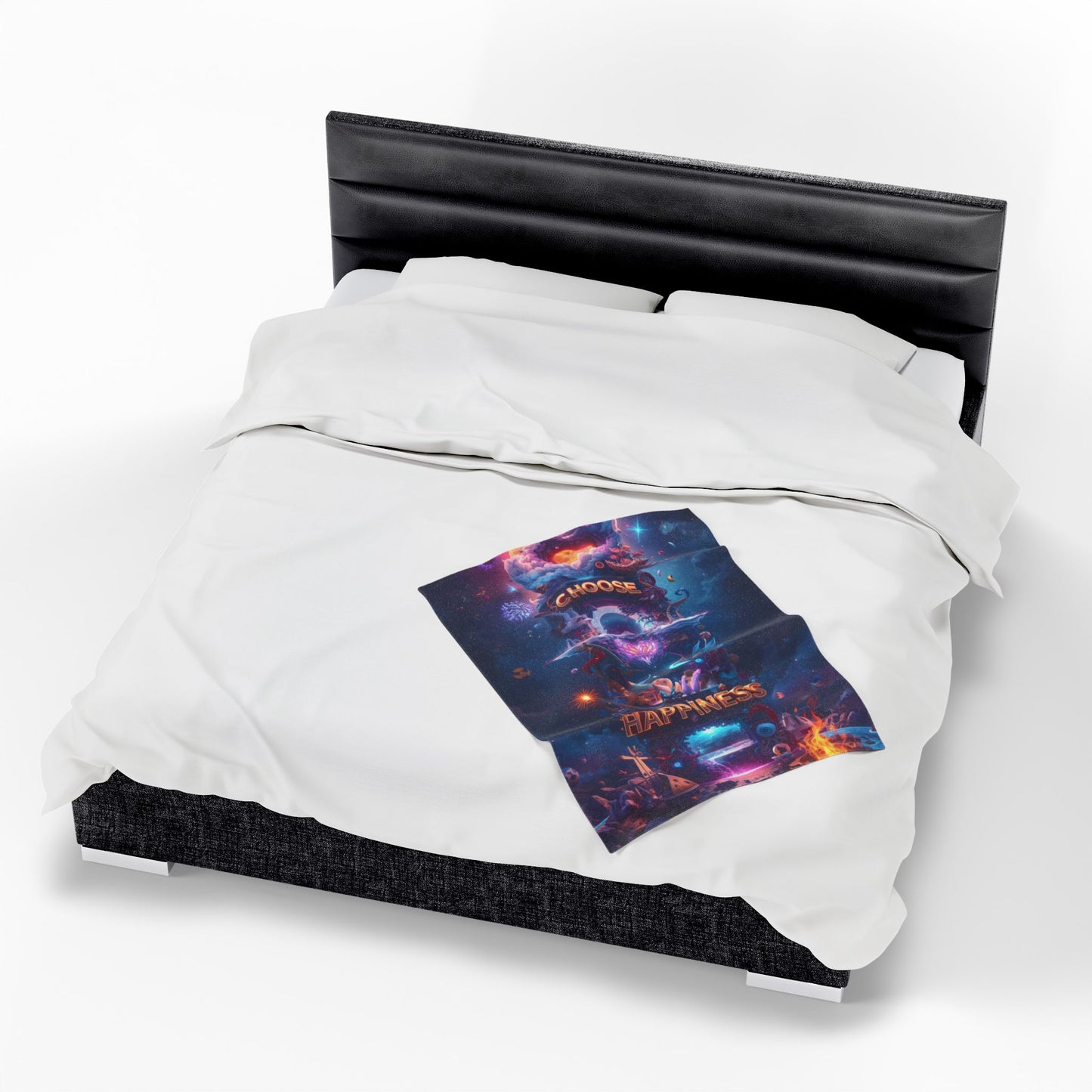 Choose Happiness Velveteen Plush Blanket