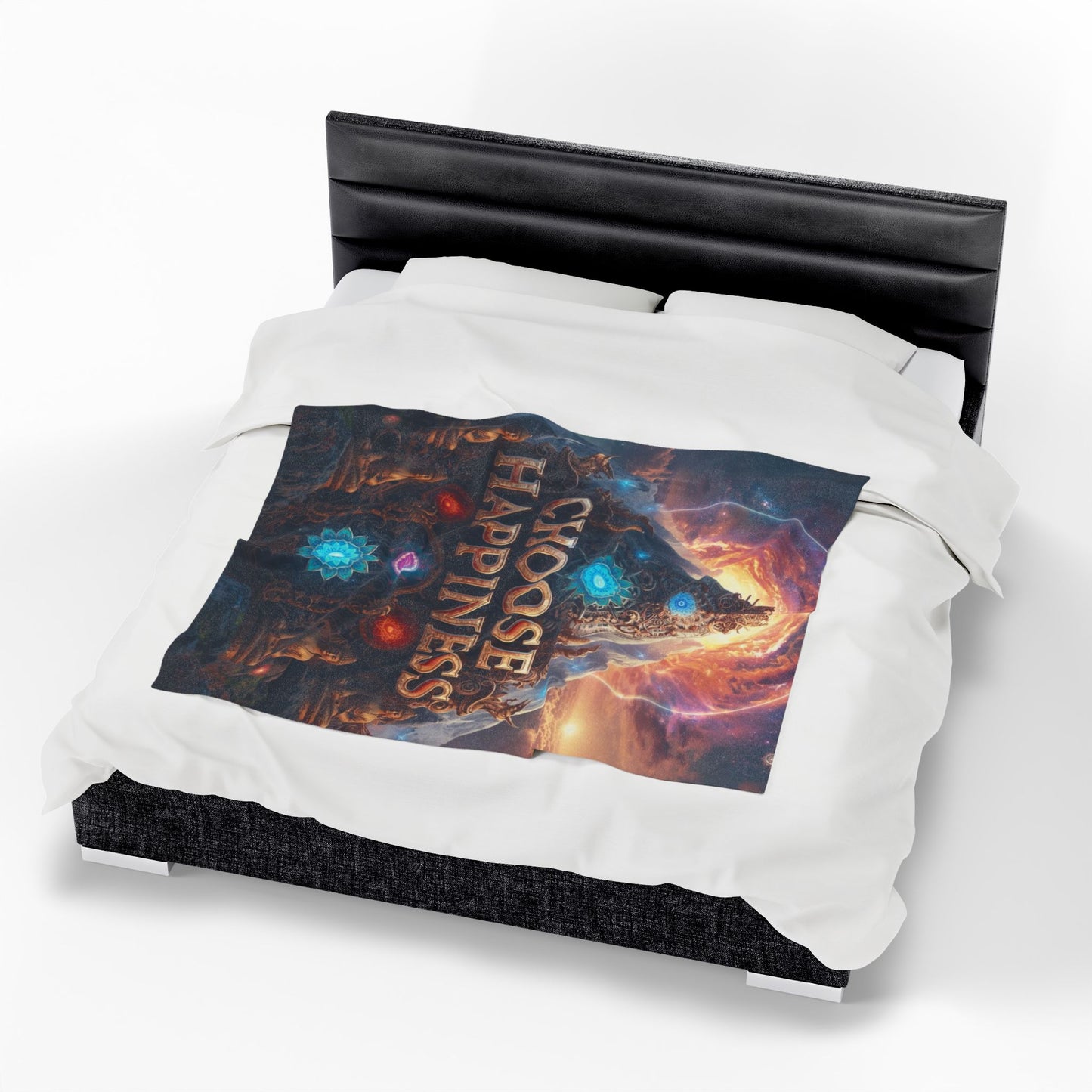 Choose Happiness Velveteen Plush Blanket