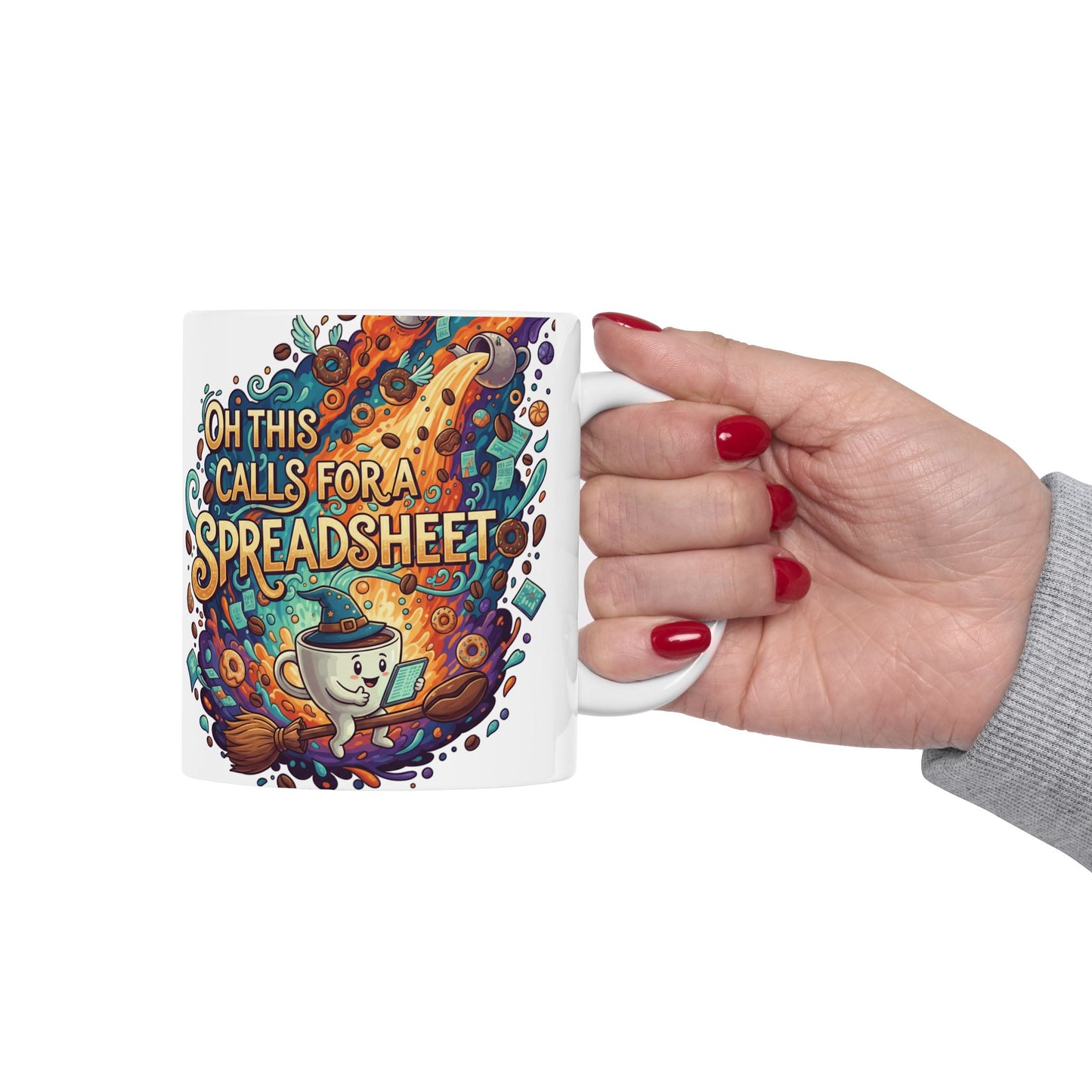 Oh This Calls for a Spree Ceramic Mug — Colorful Shopping & Treats Coffee Cup