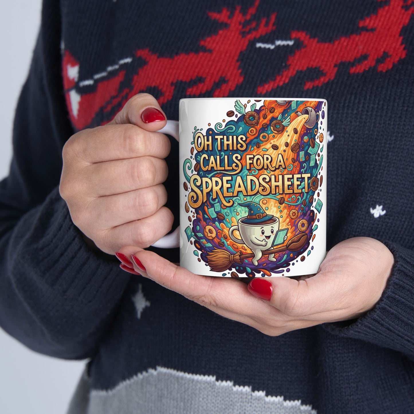 Oh This Calls for a Spree Ceramic Mug — Colorful Shopping & Treats Coffee Cup