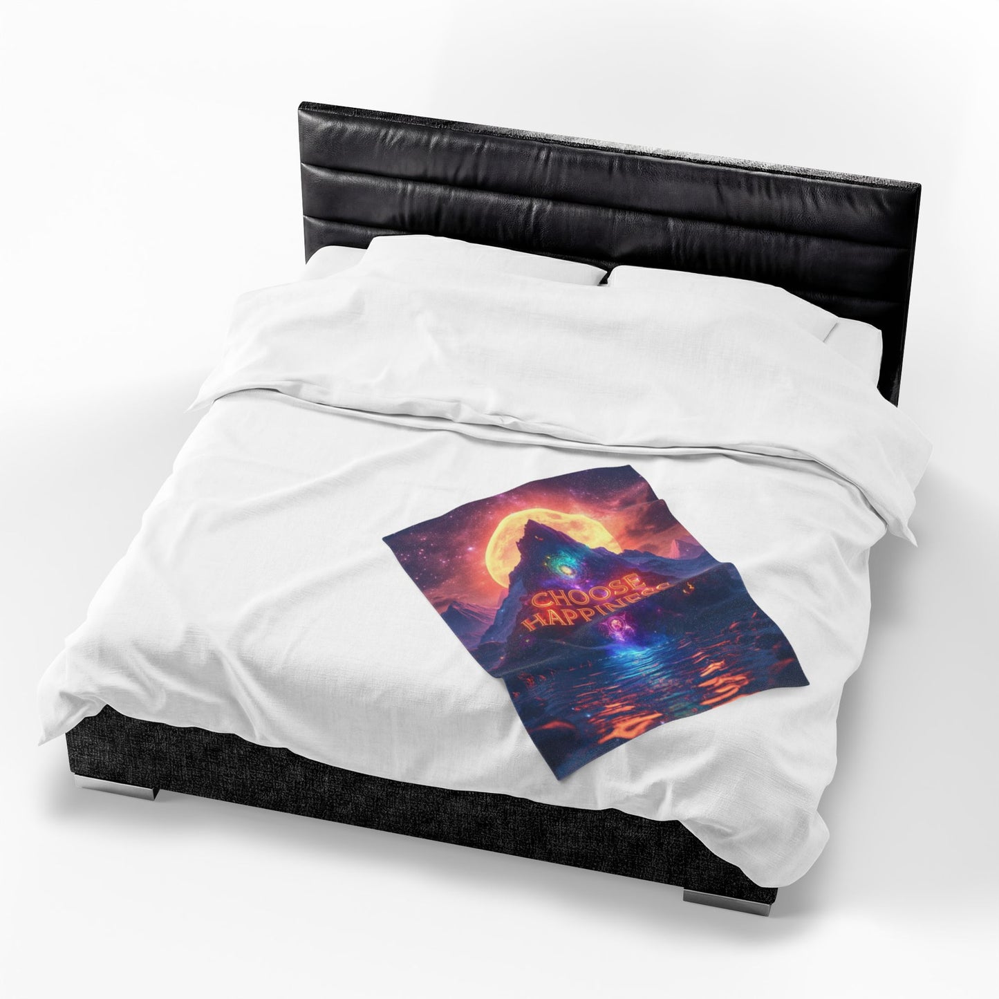 Choose Happiness Velveteen Plush Blanket Throw