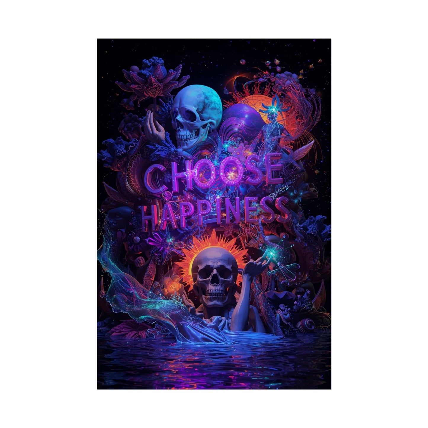 The LifeBox Motivational Poster, Choose Happiness Wall Art, Self Discipline & Mindset Decor, Personal Growth Inspirational Quote Print