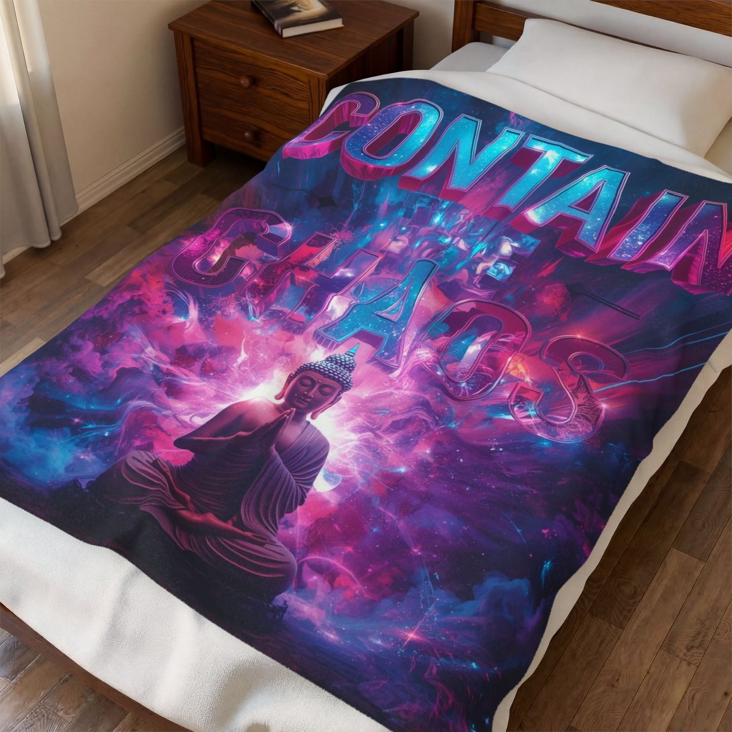 Velveteen Plush Blanket Contain The Chaos