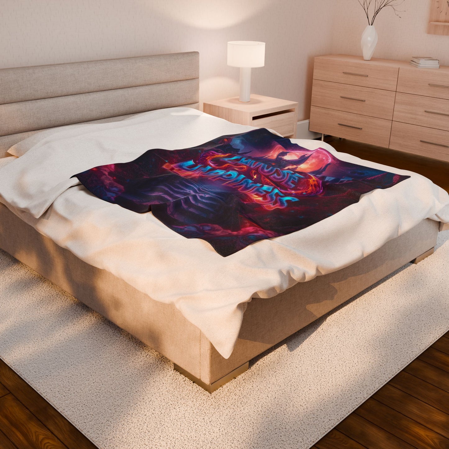 Choose Happiness Velveteen Plush Blanket