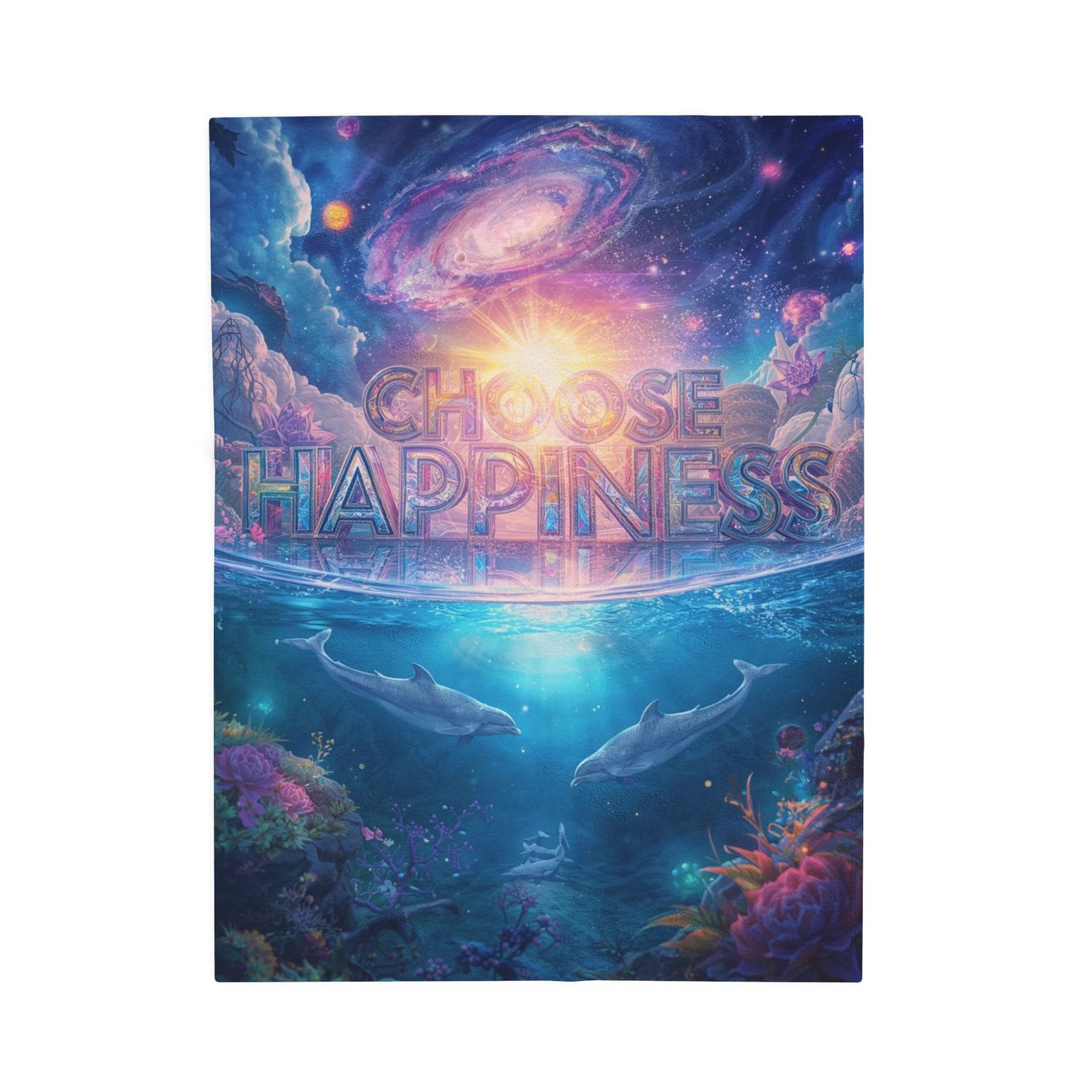 Choose Happiness Velveteen Plush Blanket Throw