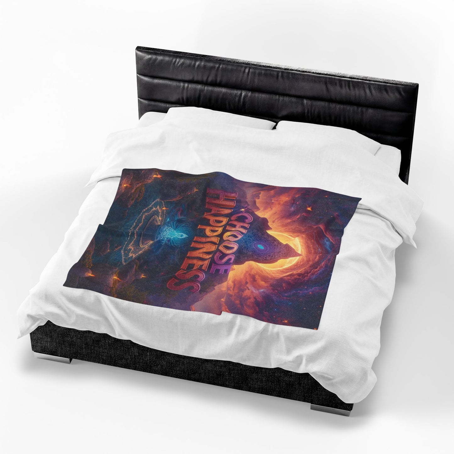 Choose Happiness Velveteen Plush Blanket Throw