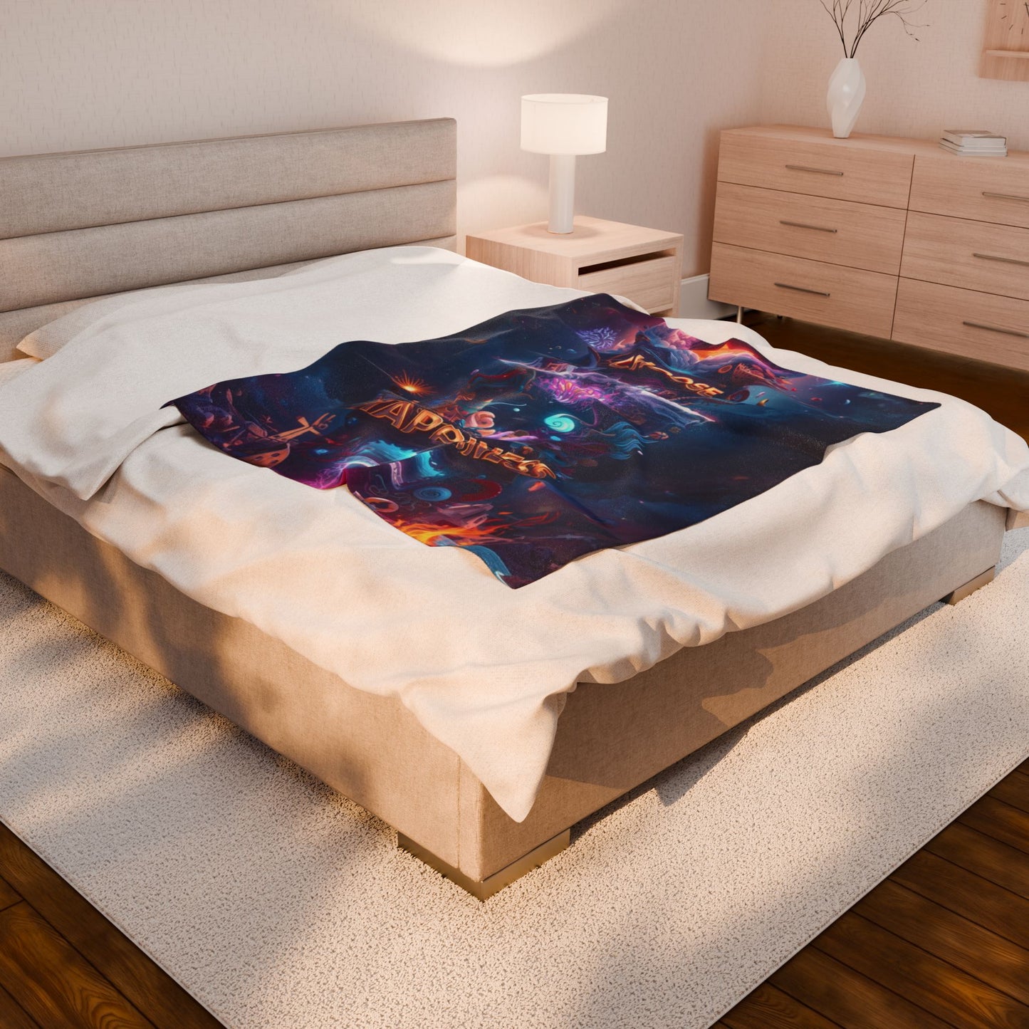 Choose Happiness Velveteen Plush Blanket