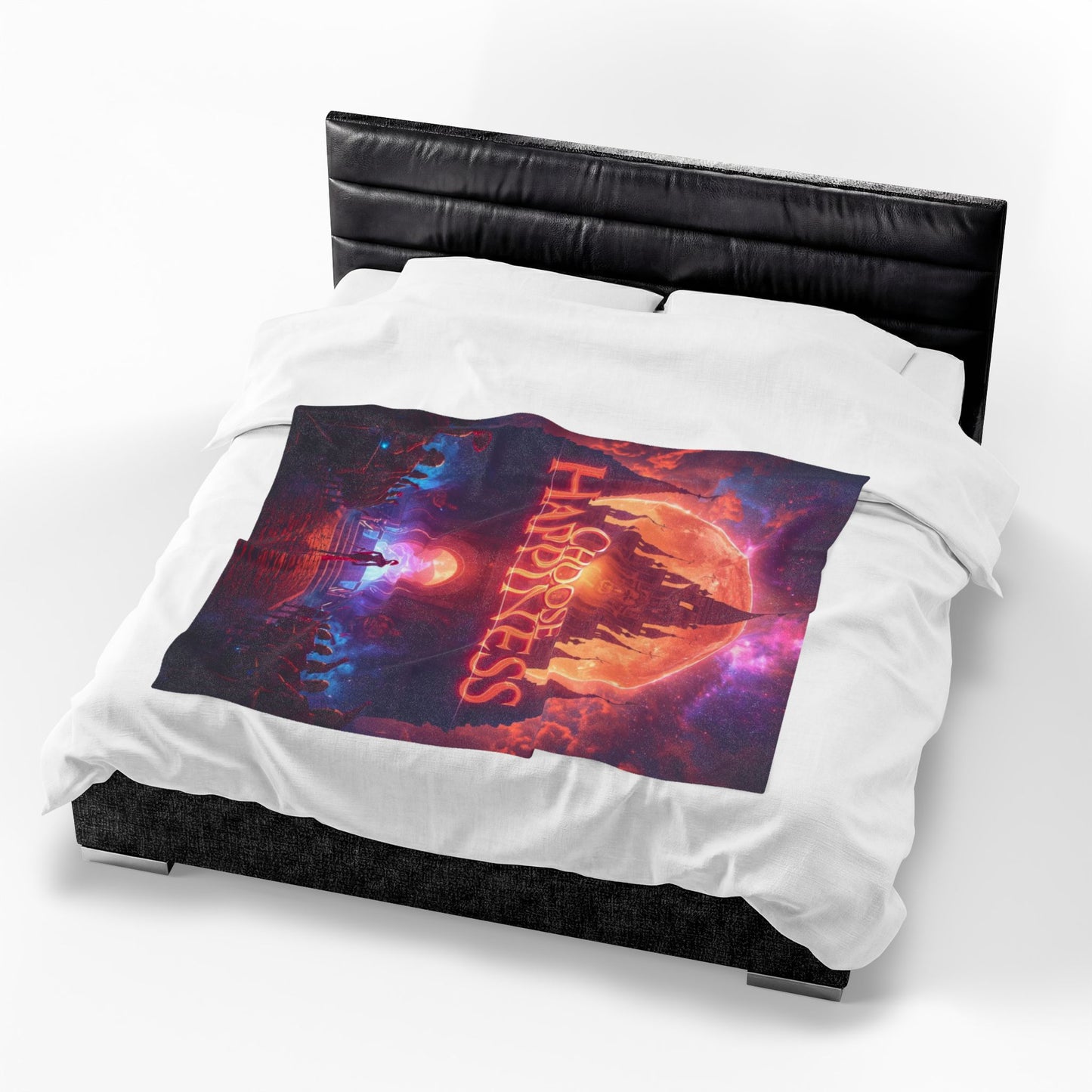 Choose Happiness Velveteen Plush Blanket Throw