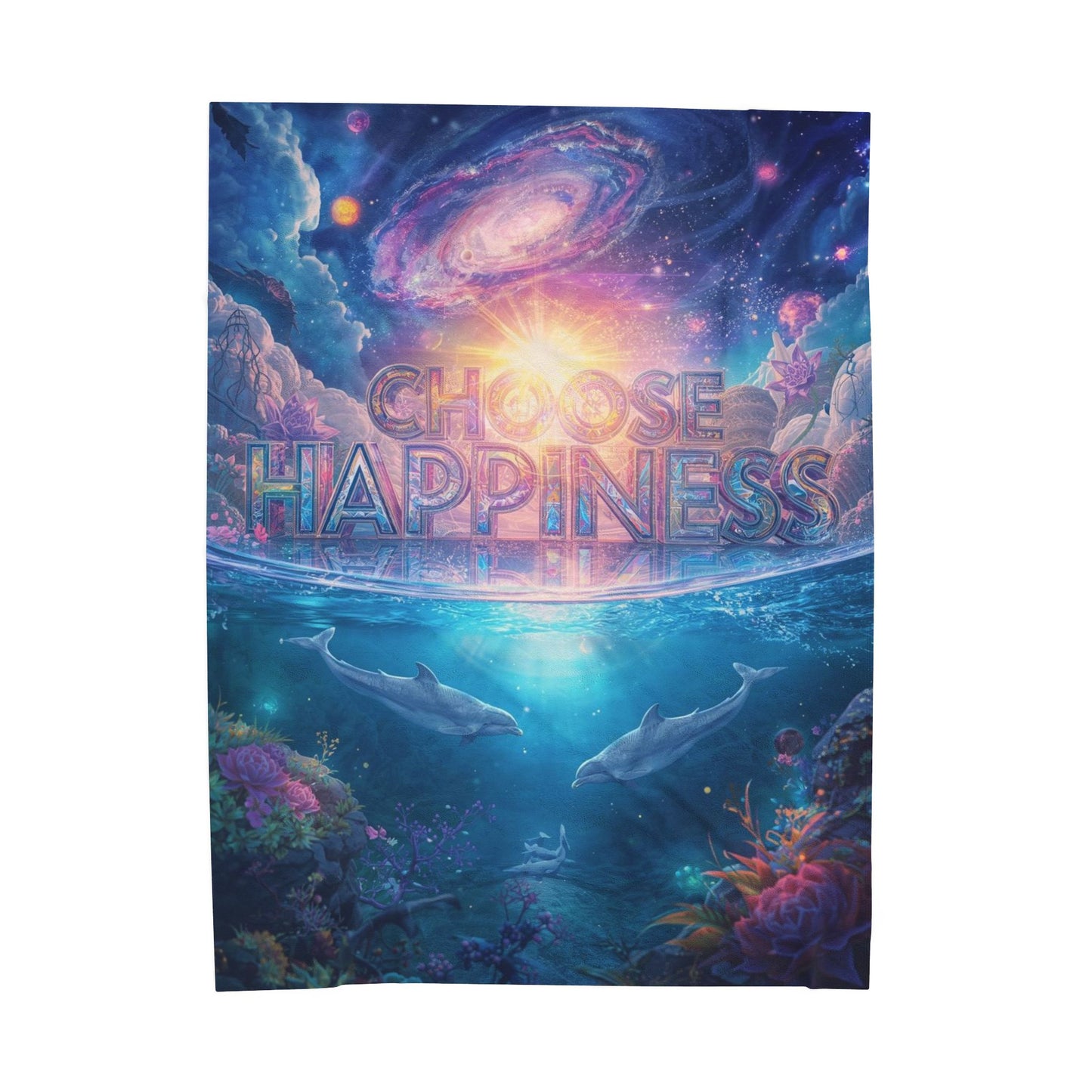 Choose Happiness Velveteen Plush Blanket Throw