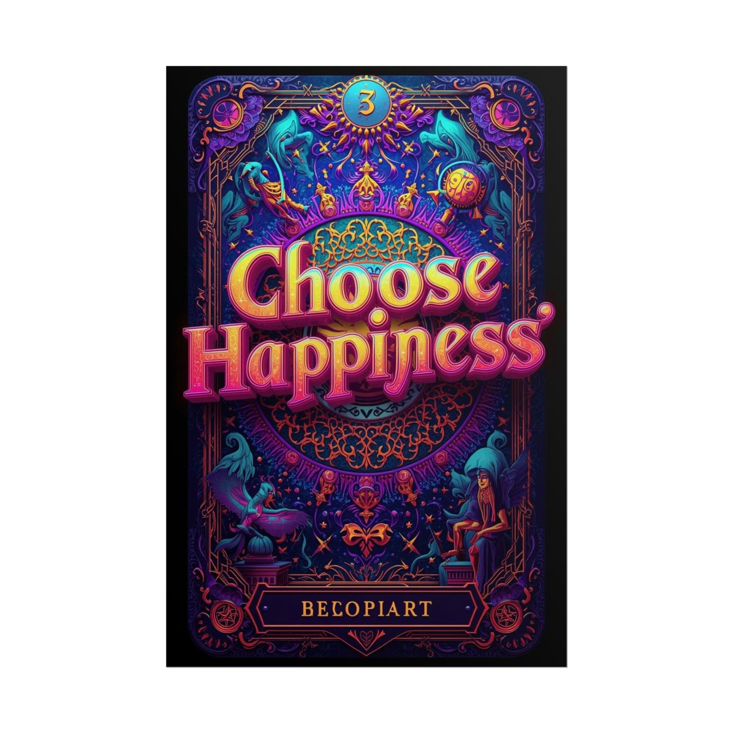 The LifeBox Motivational Poster, Choose Happiness Wall Art, Self Discipline & Mindset Decor, Personal Growth Inspirational Quote Print