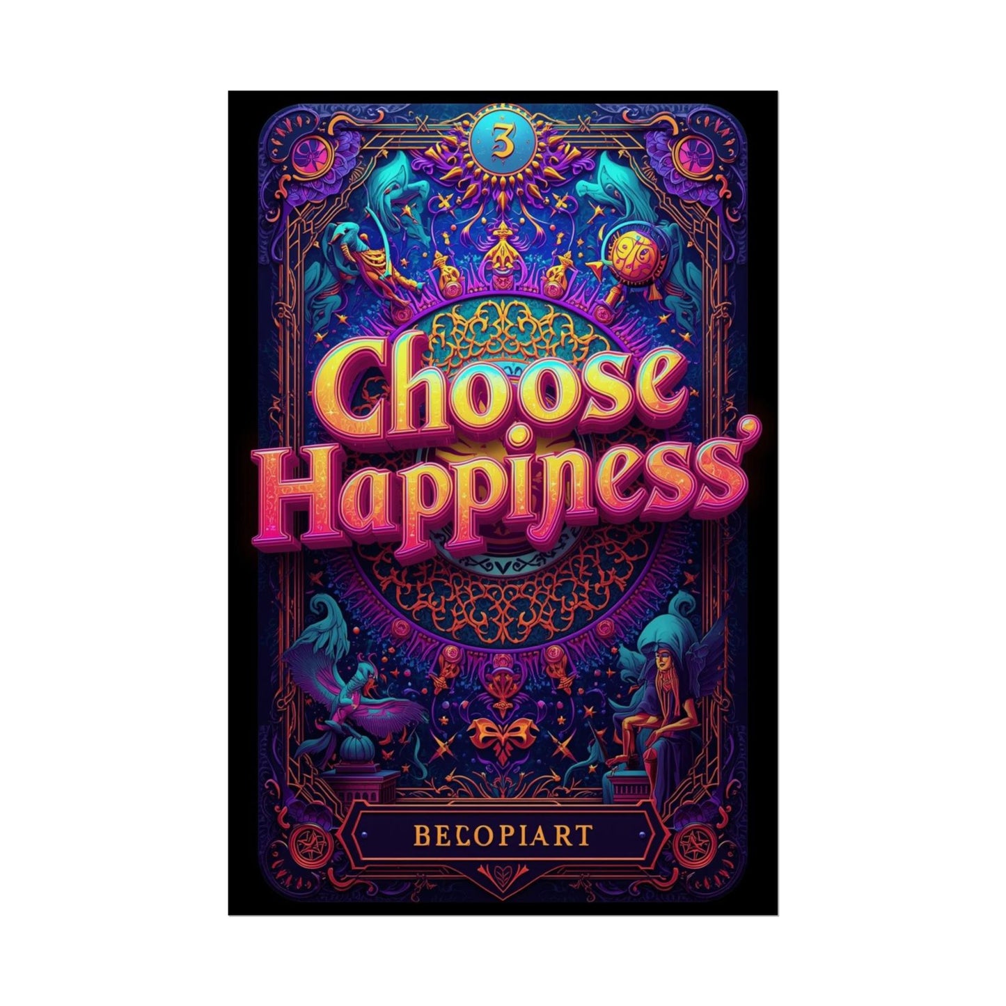 The LifeBox Motivational Poster, Choose Happiness Wall Art, Self Discipline & Mindset Decor, Personal Growth Inspirational Quote Print