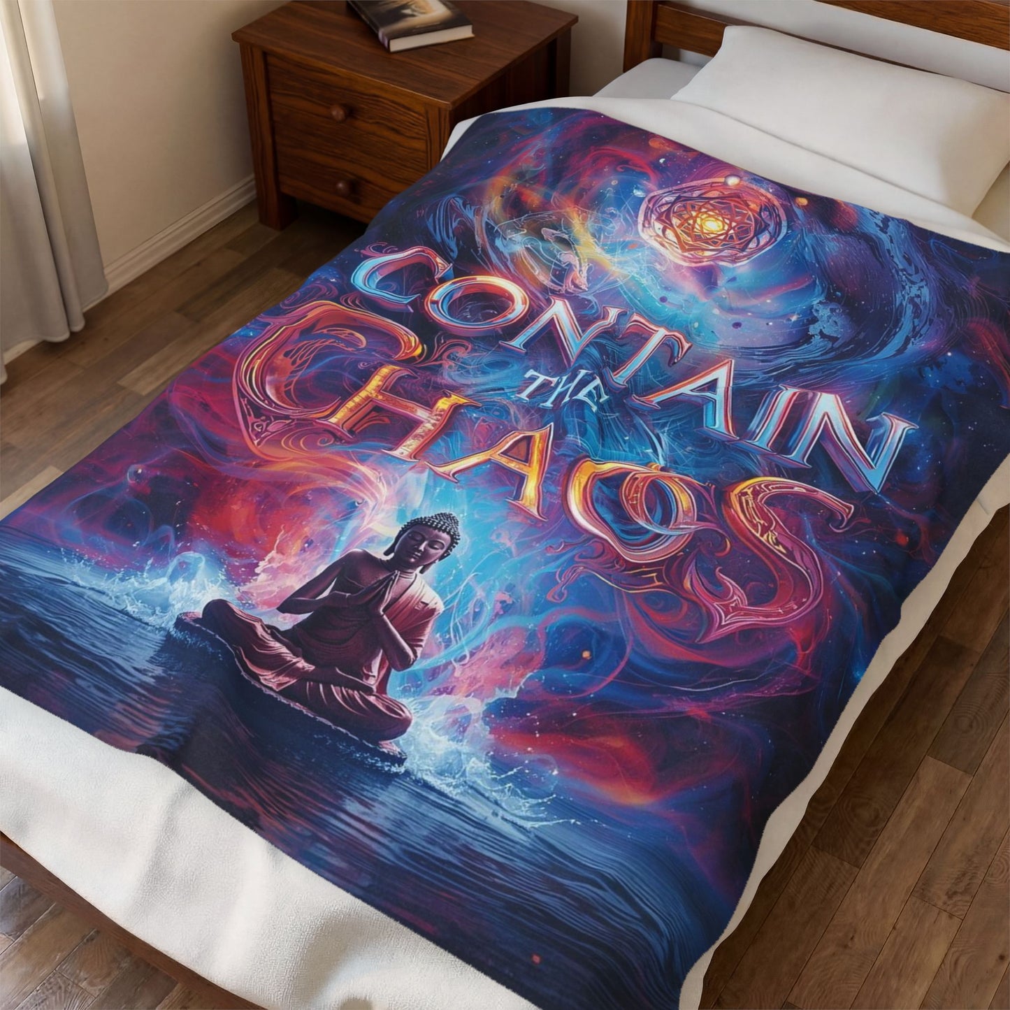Contain the Chaos Velveteen Plush Blanket — Cozy Throw for Relaxation & Gifts