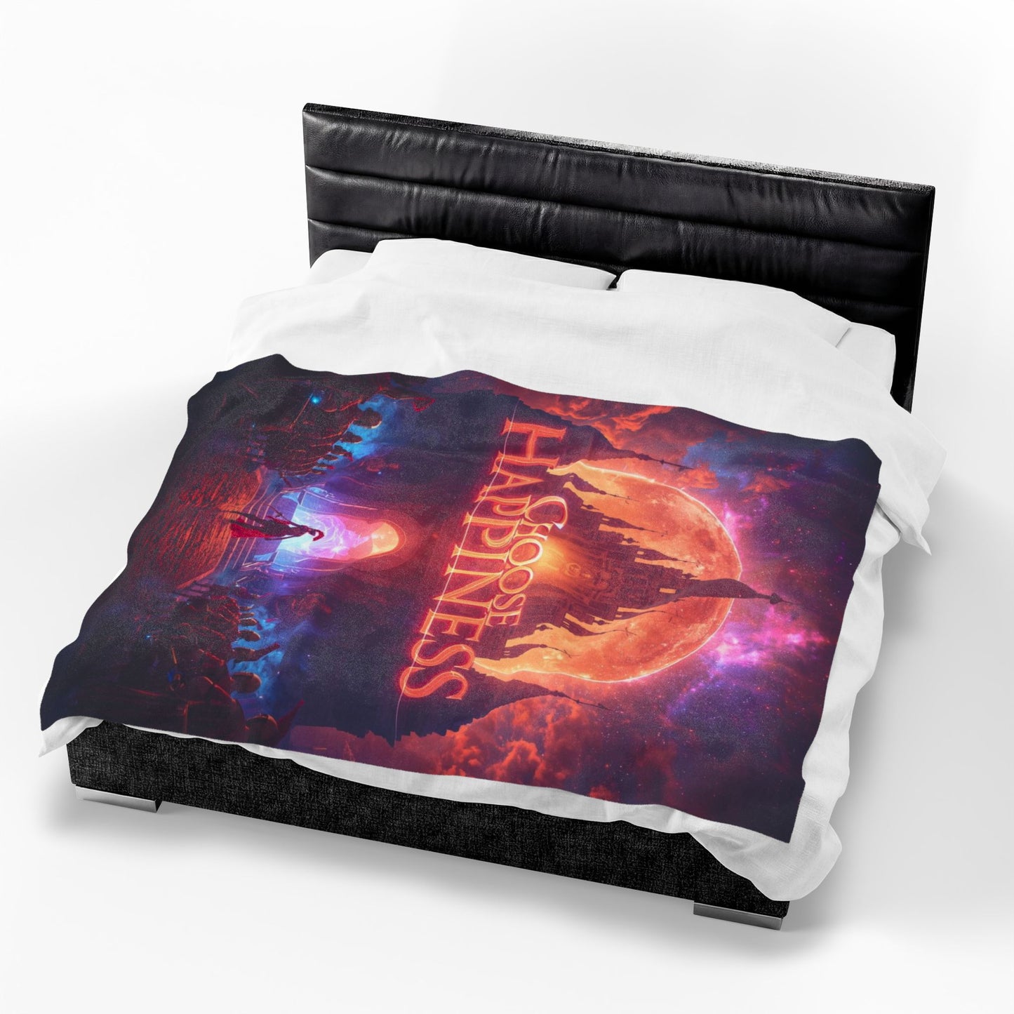 Choose Happiness Velveteen Plush Blanket Throw