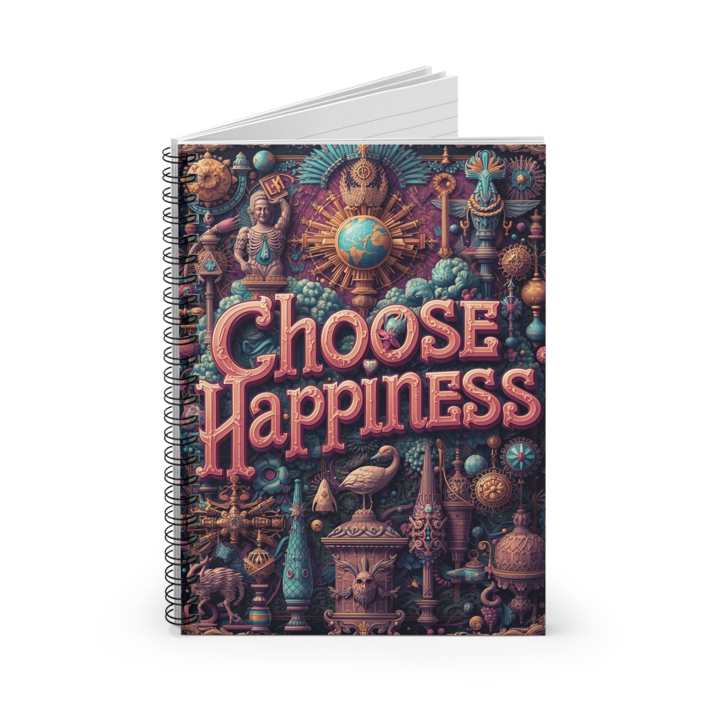 Choose Happiness Spiral Notebook Ruled Journal for Positivity & Daily Notes