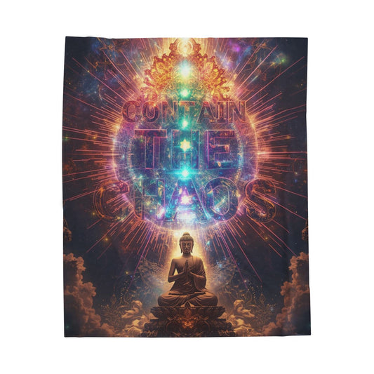 Velveteen Plush Blanket Contain the Chaos Throw
