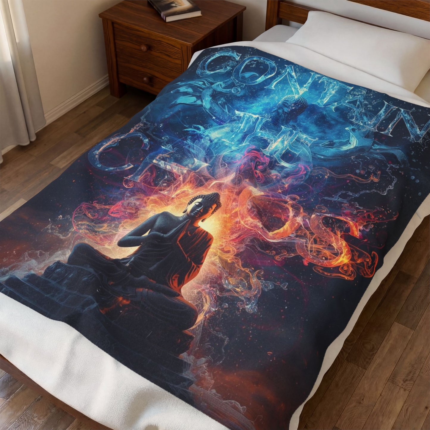 Plush Blanket Contain the Chaos Velveteen Throw