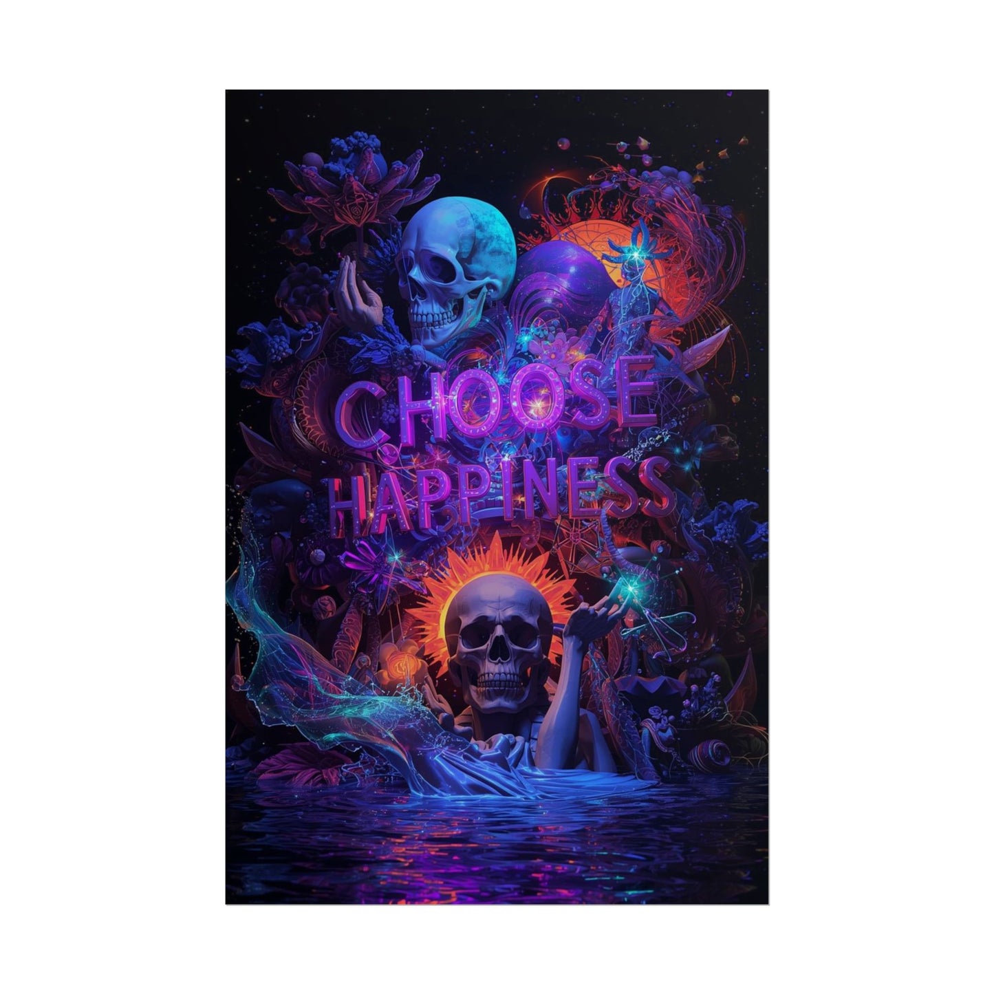 The LifeBox Motivational Poster, Choose Happiness Wall Art, Self Discipline & Mindset Decor, Personal Growth Inspirational Quote Print