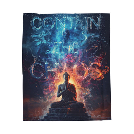 Plush Blanket Contain the Chaos Velveteen Throw
