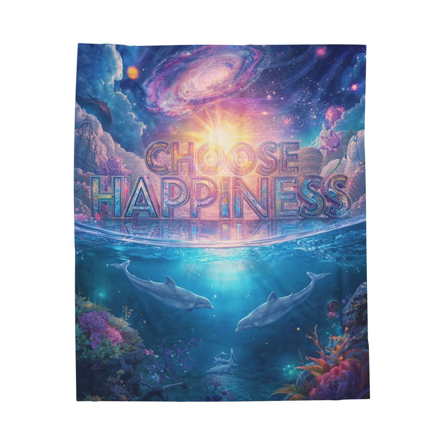 Choose Happiness Velveteen Plush Blanket Throw