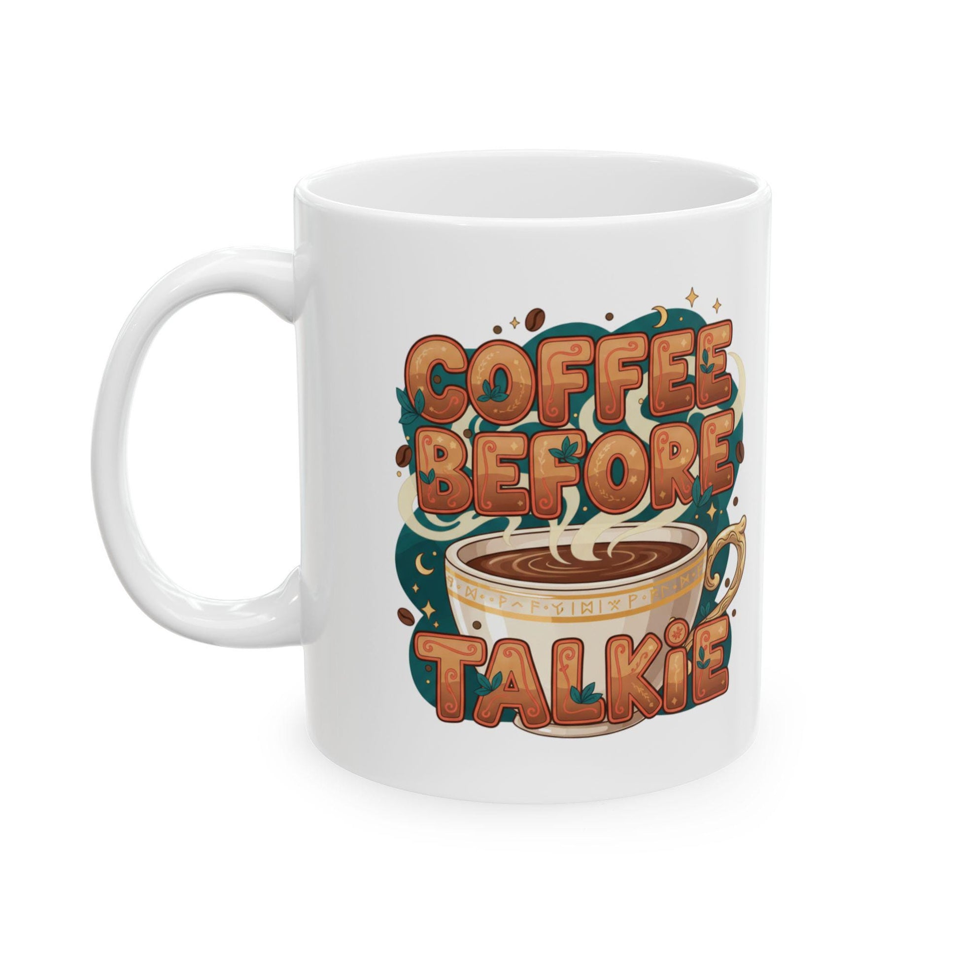 Coffee Before Talkie Mug | Illustrated Coffee Cup Typography