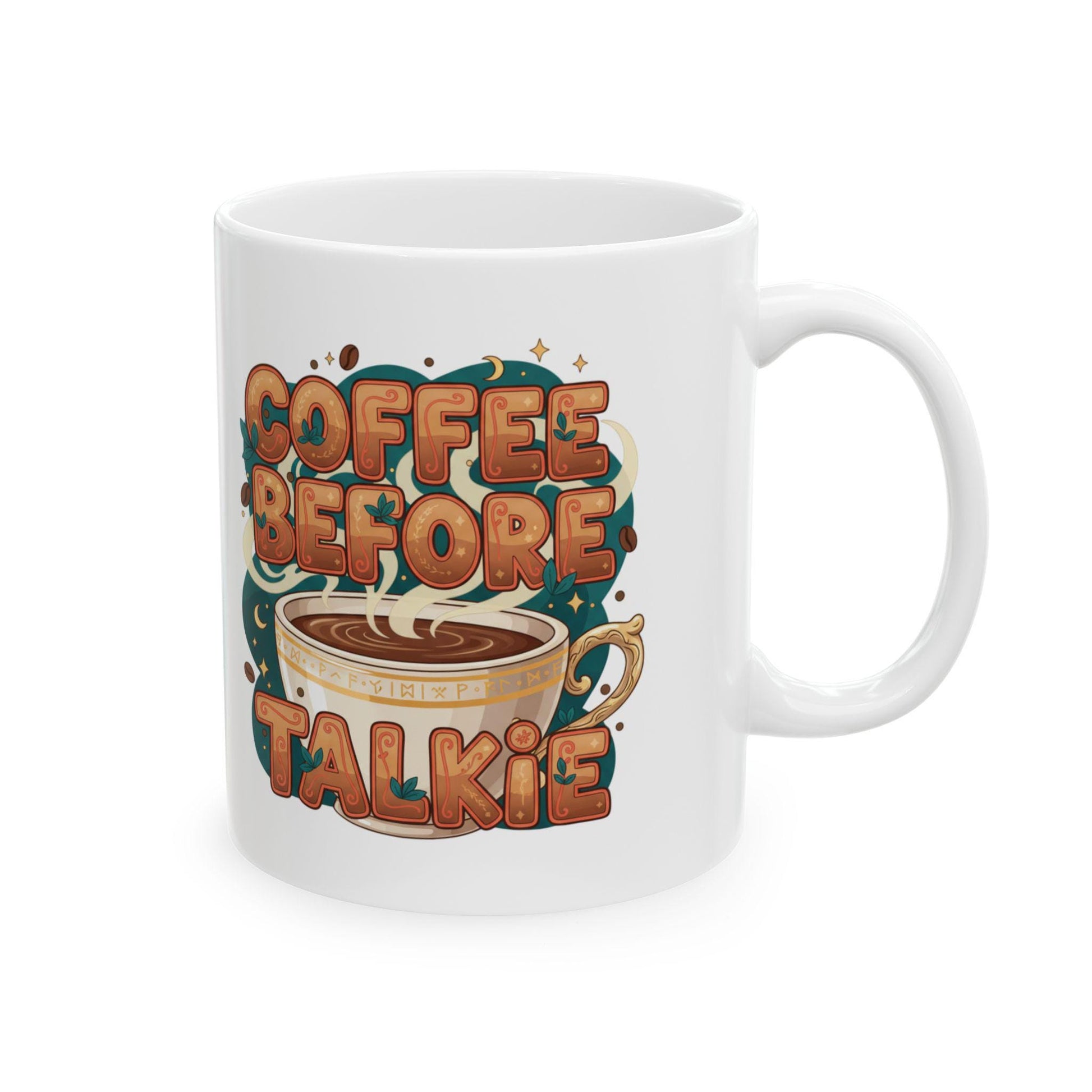 Coffee Before Talkie Mug | Illustrated Coffee Cup Typography