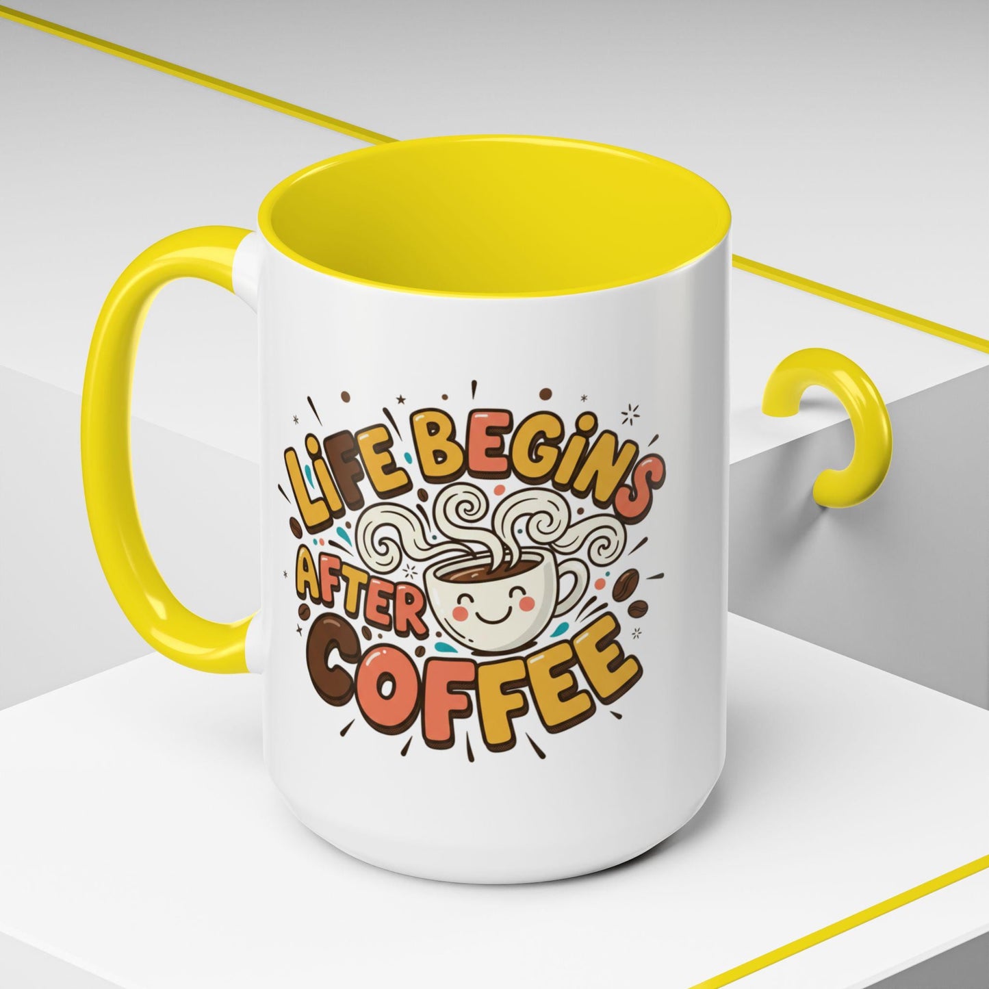 Life Begins After Coffee mug | Accent Coffee Mug 11oz 15oz
