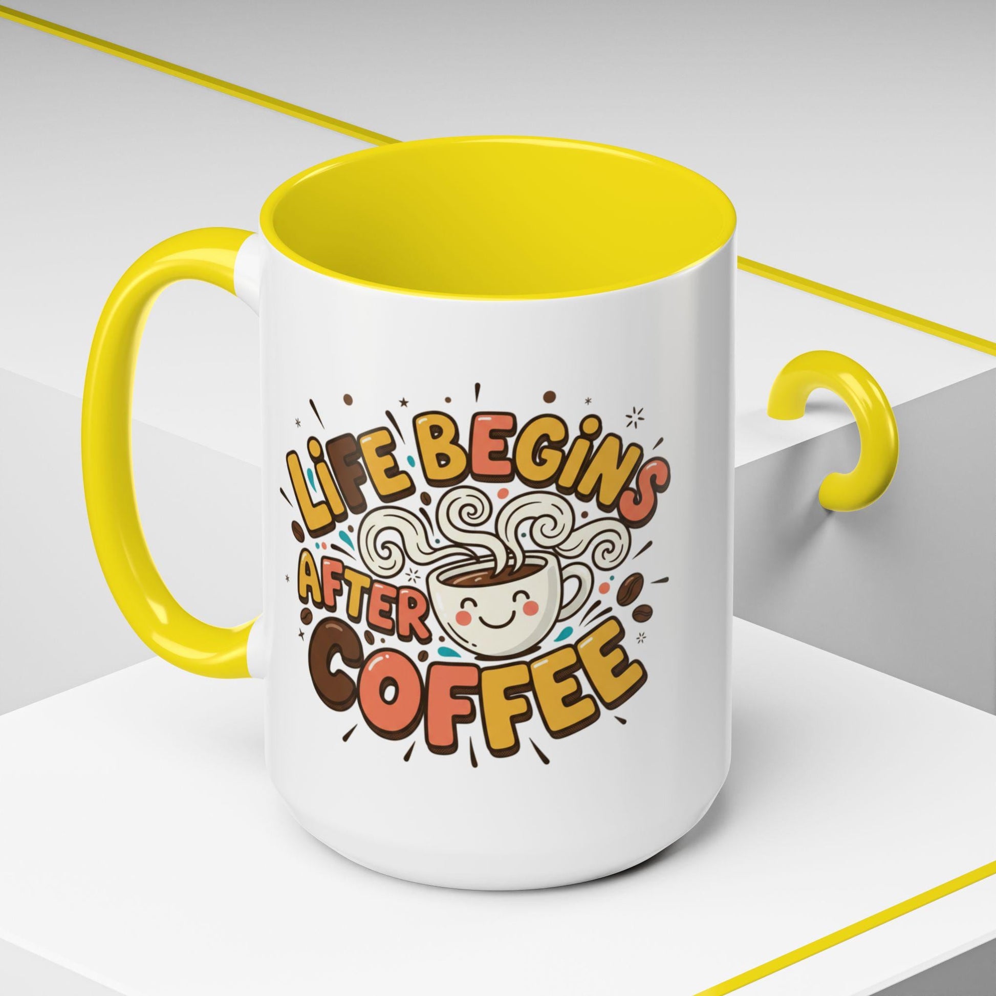 Life Begins After Coffee mug | Accent Coffee Mug 11oz 15oz