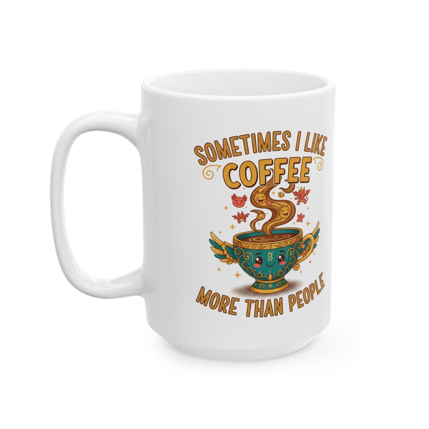 Something Like Coffee But Cooler mug | Illustrated coffee cup design