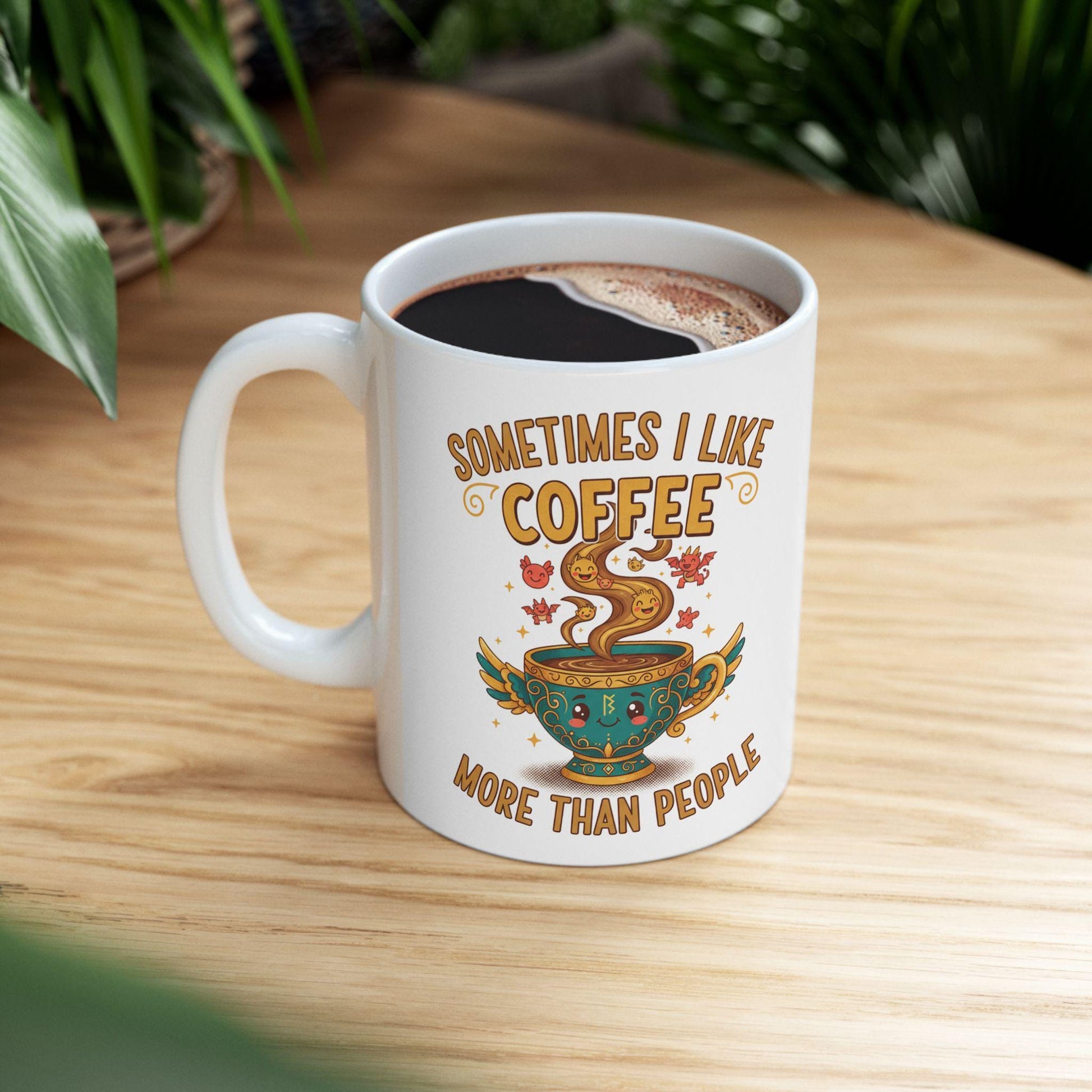 Something Like Coffee But Cooler mug | Illustrated coffee cup design
