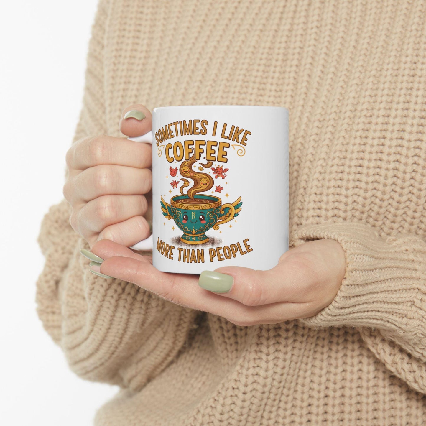 Something Like Coffee But Cooler mug | Illustrated coffee cup design