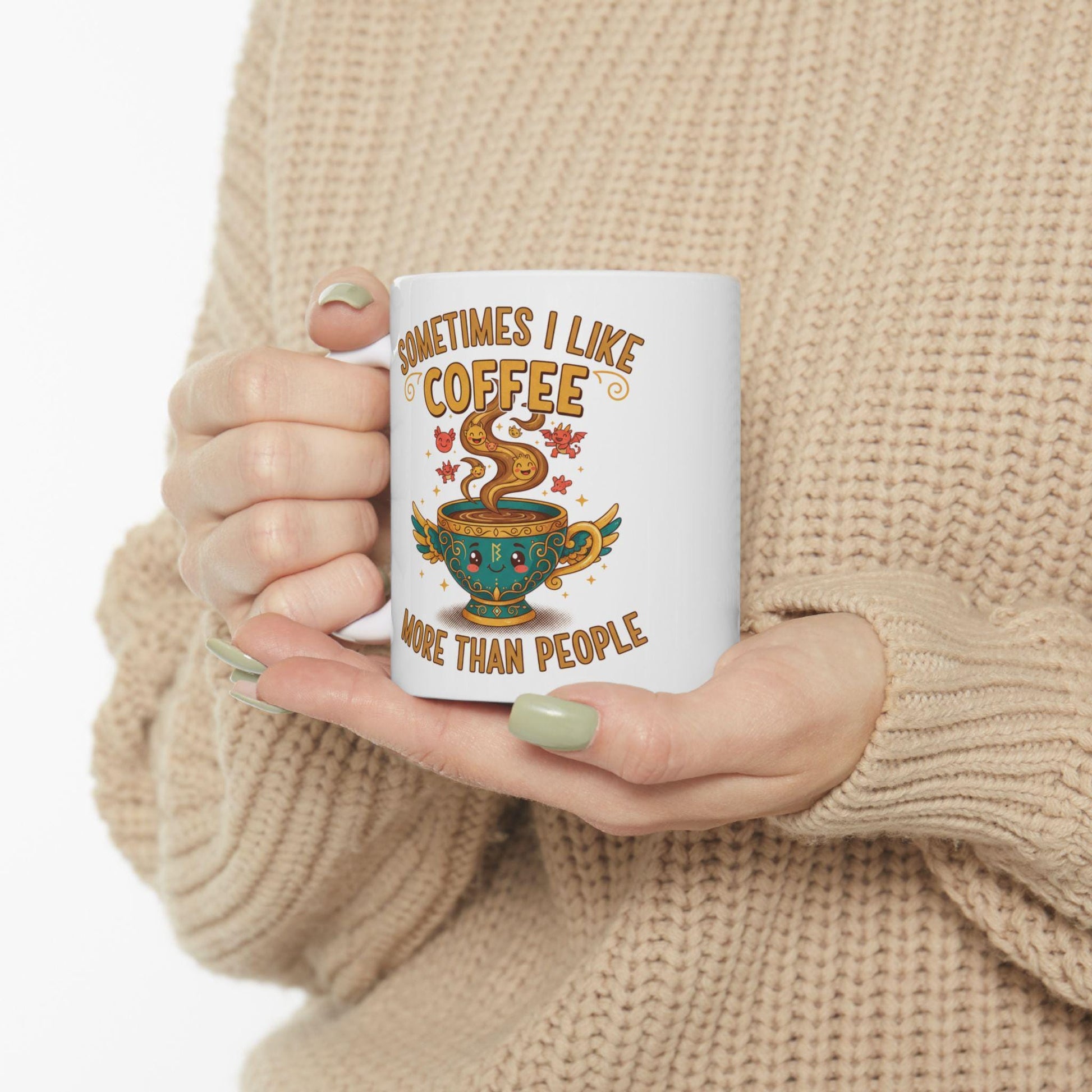 Something Like Coffee But Cooler mug | Illustrated coffee cup design
