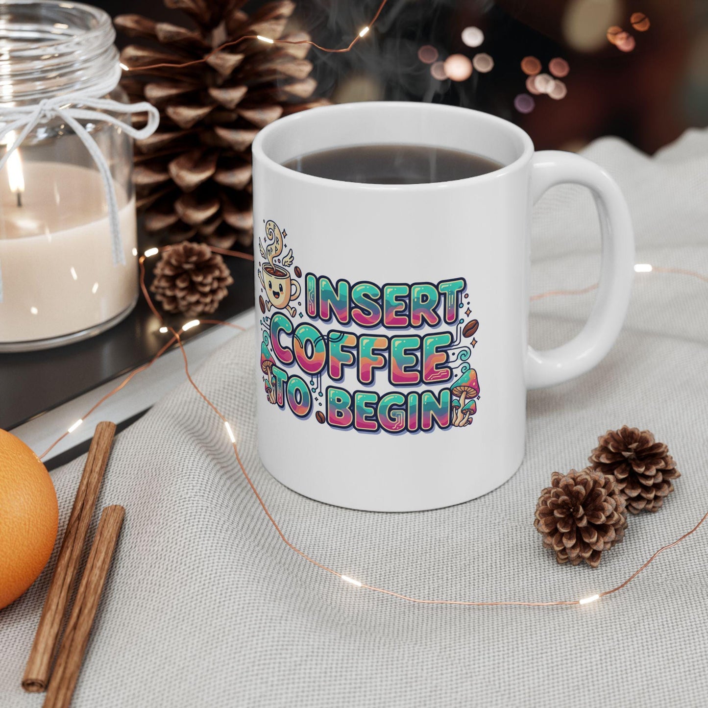 I Need Coffee Coffee Mug | Cute Doodle Coffee Cup, 11oz 15oz