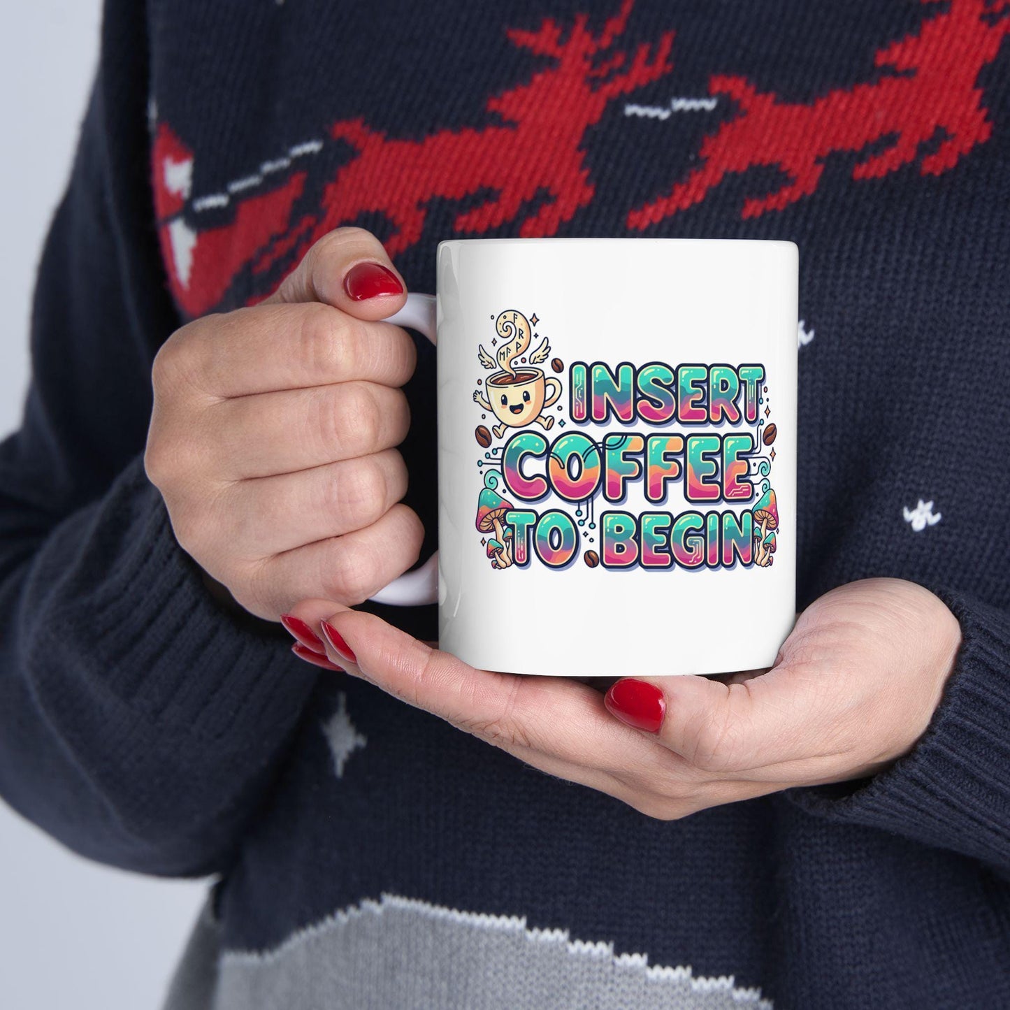 I Need Coffee Coffee Mug | Cute Doodle Coffee Cup, 11oz 15oz