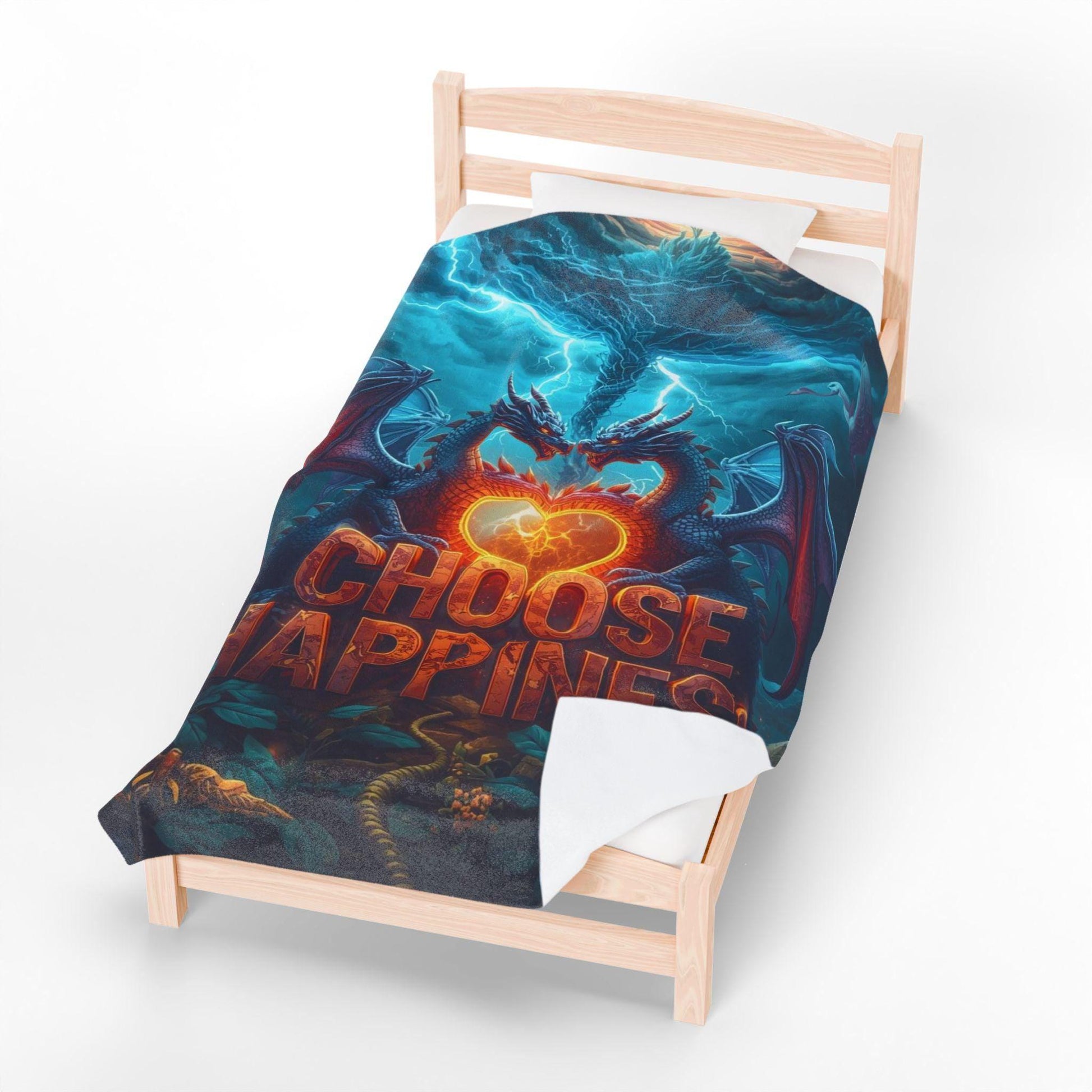Choose Happiness Velveteen Plush Blanket | Positive Quote Throw