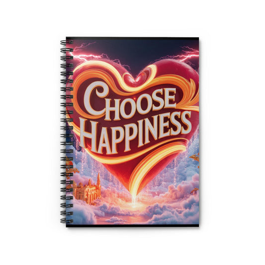 Choose Happiness Spiral Notebook | Heart Illustration, Ruled Journal