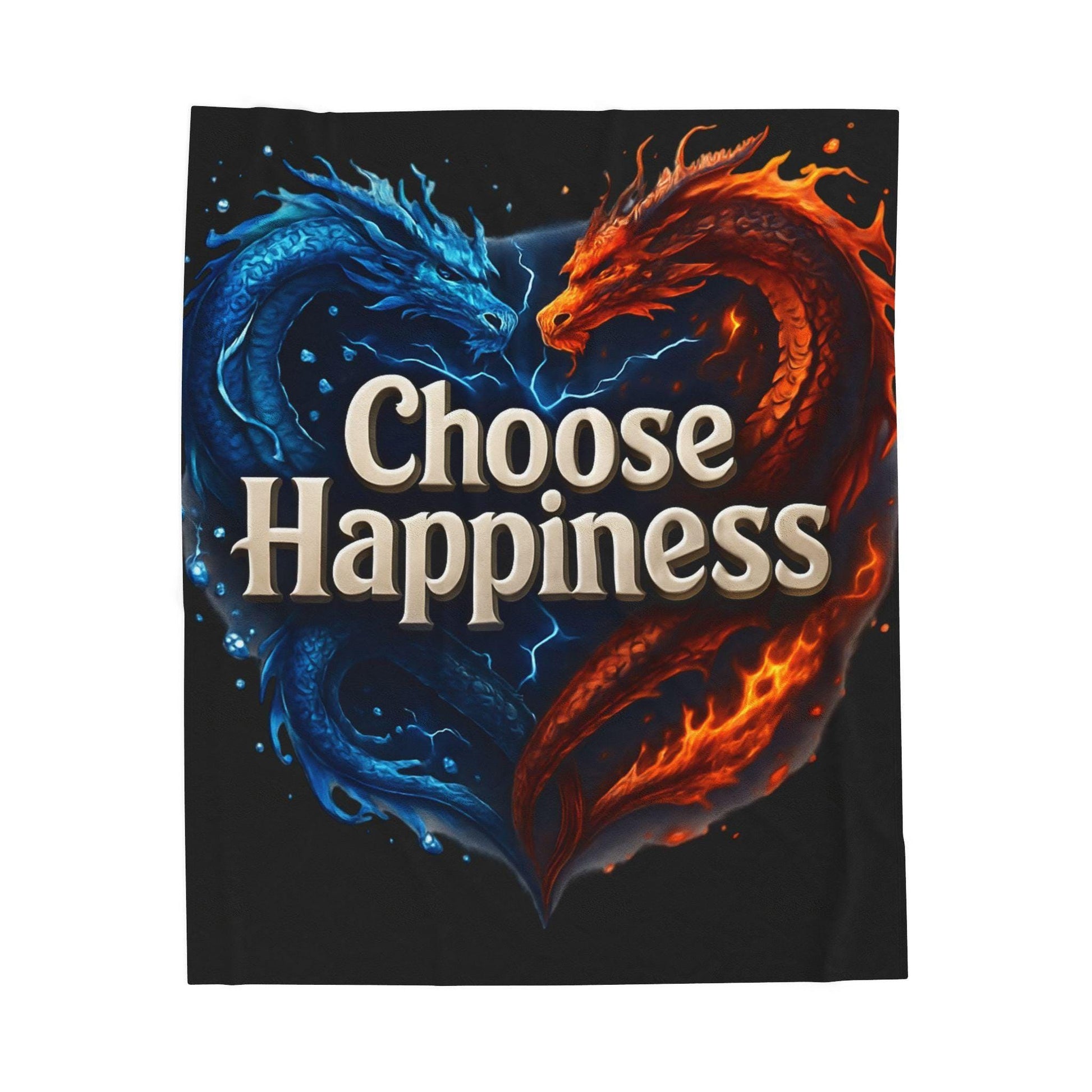 Velveteen Plush Blanket, Choose Happiness, Cozy Throw Blanket, Positive Vibes Bedding